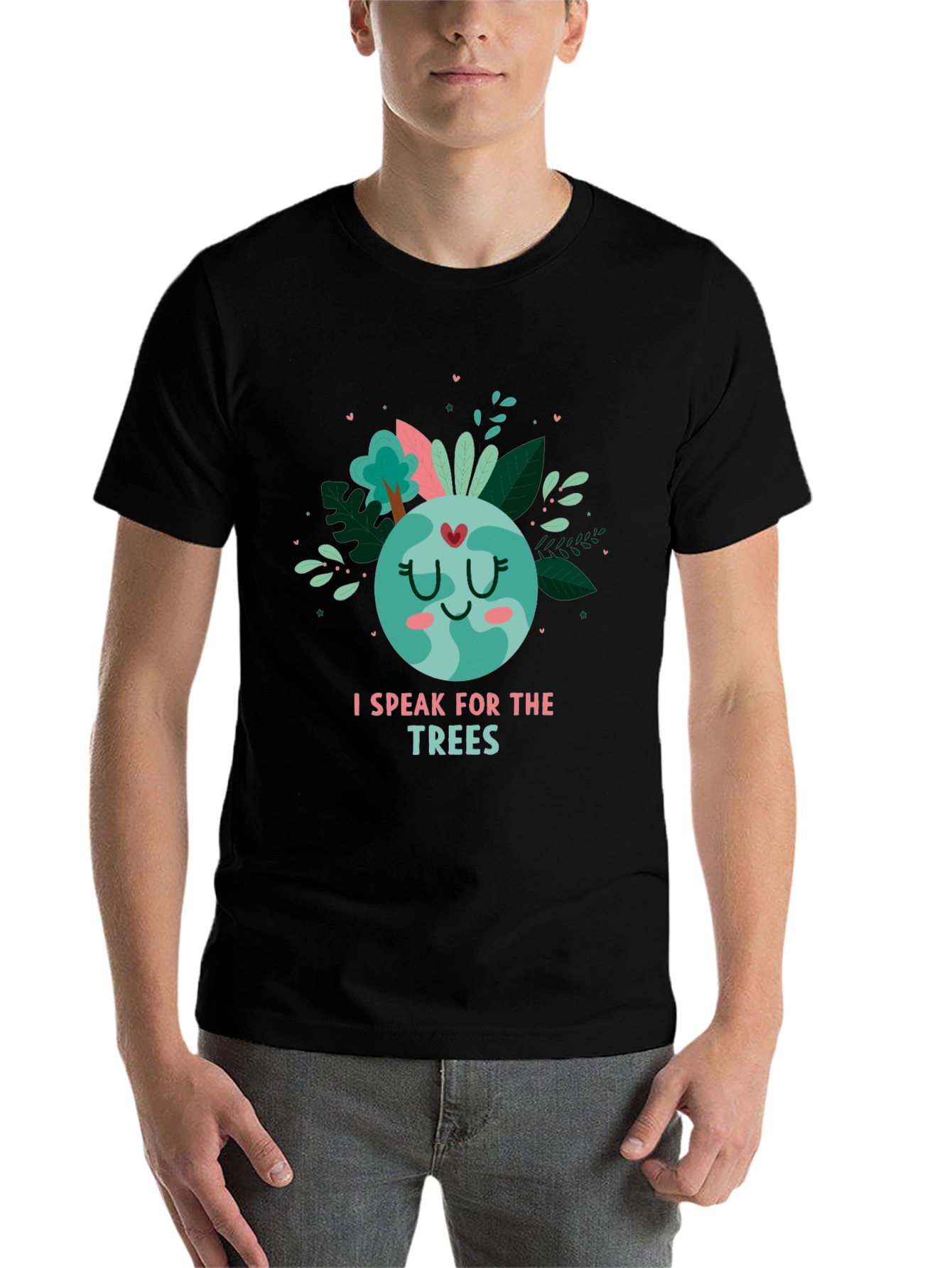 Black I Speak for the Trees Graphic Tee view 7