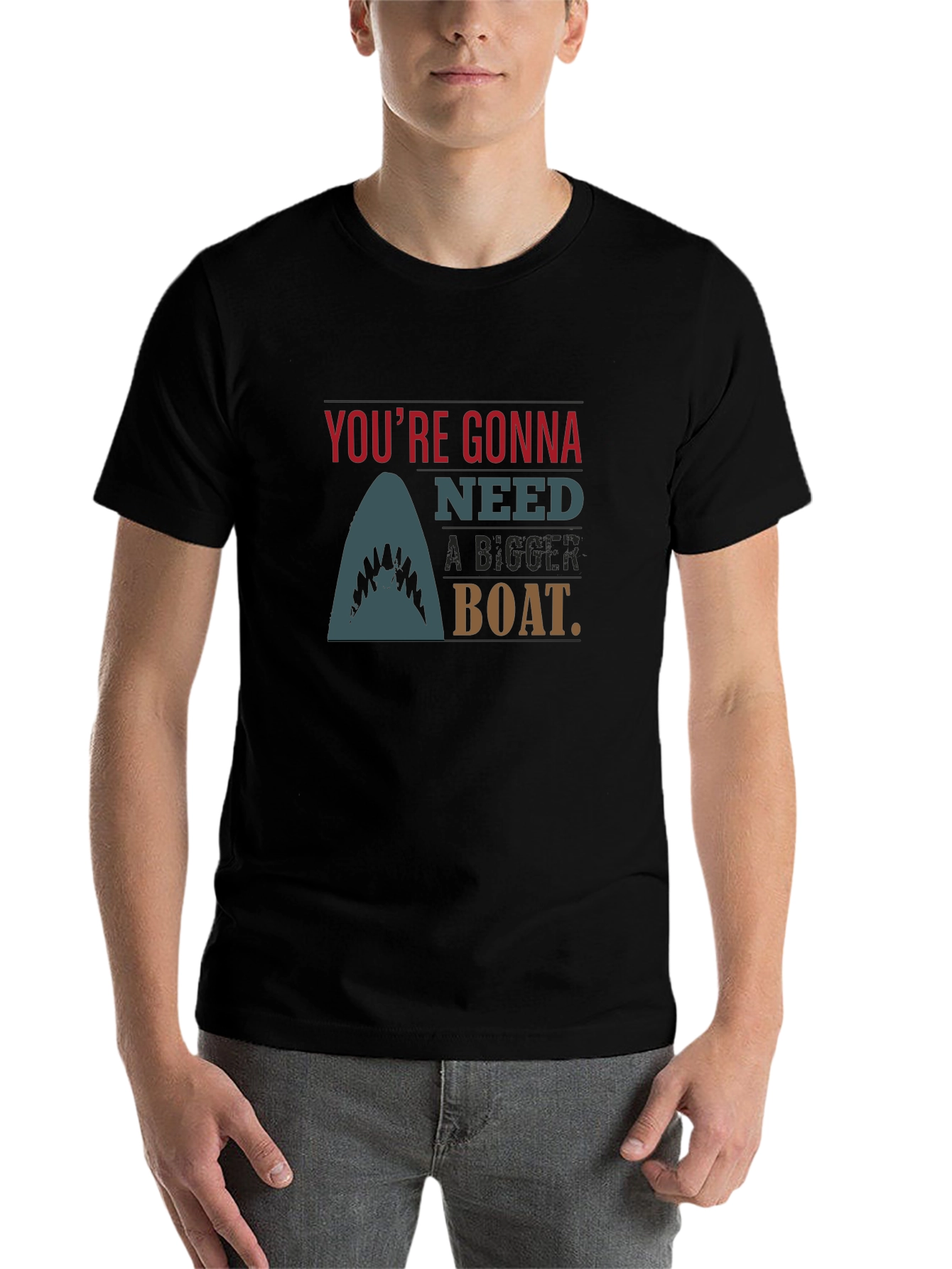 Black You're Gonna Need A Bigger Boat Black T-Shirt view 7