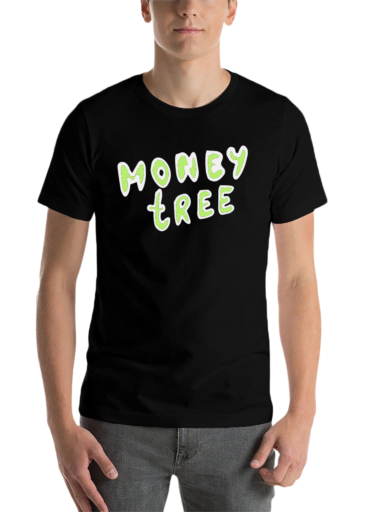 Black Money Tree Graphic Tee - Trendy Casual Style view 7