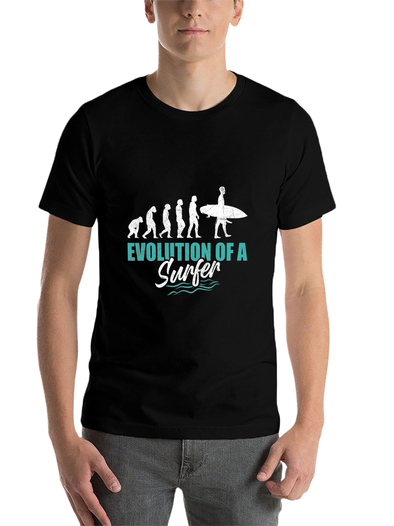 Black Evolution of a Surfer T-Shirt view 7