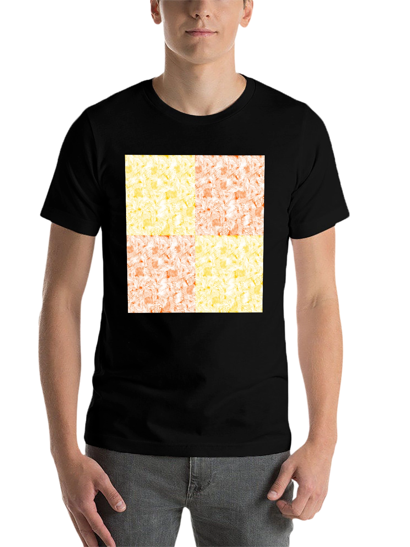 Black Modern Patterned Tee view 7