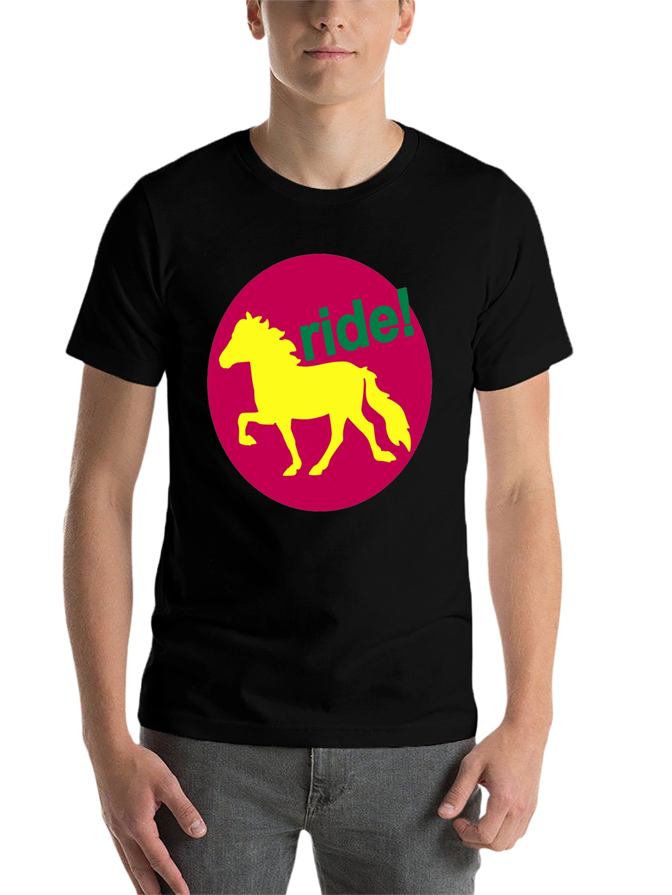 Black Ride! Graphic Tee - Horse Design view 7