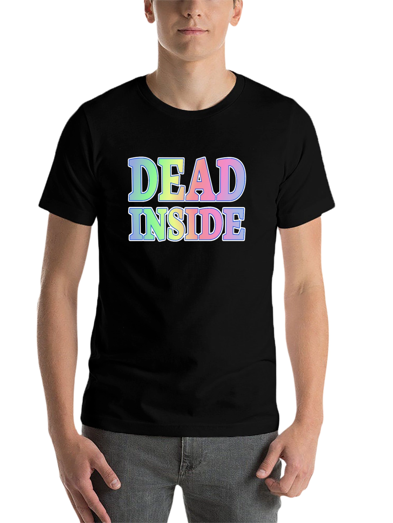 Black Dead Inside Graphic Tee - Black Cotton Blend Shirt view 7