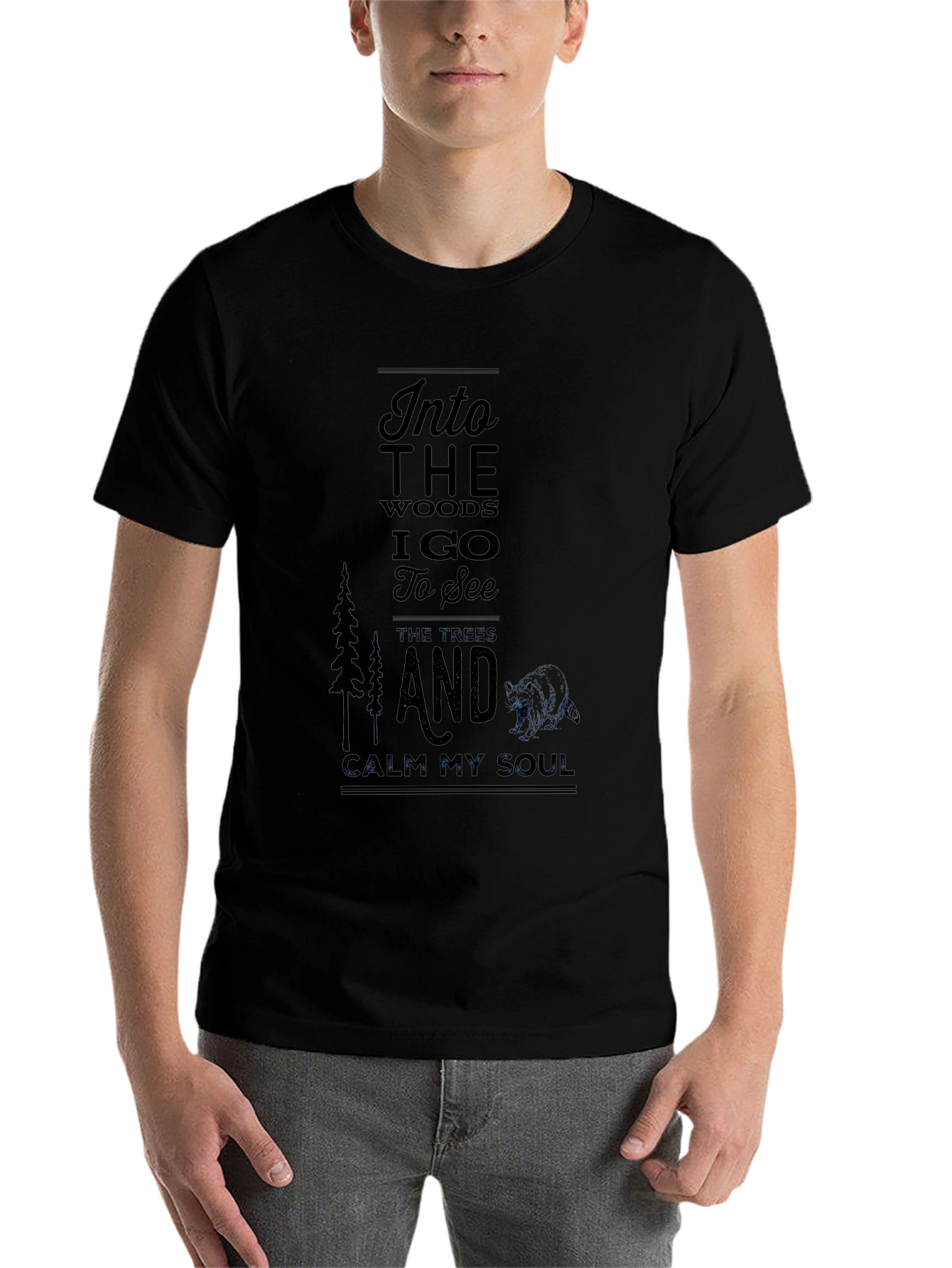 Black Into the Woods Graphic T-Shirt view 7