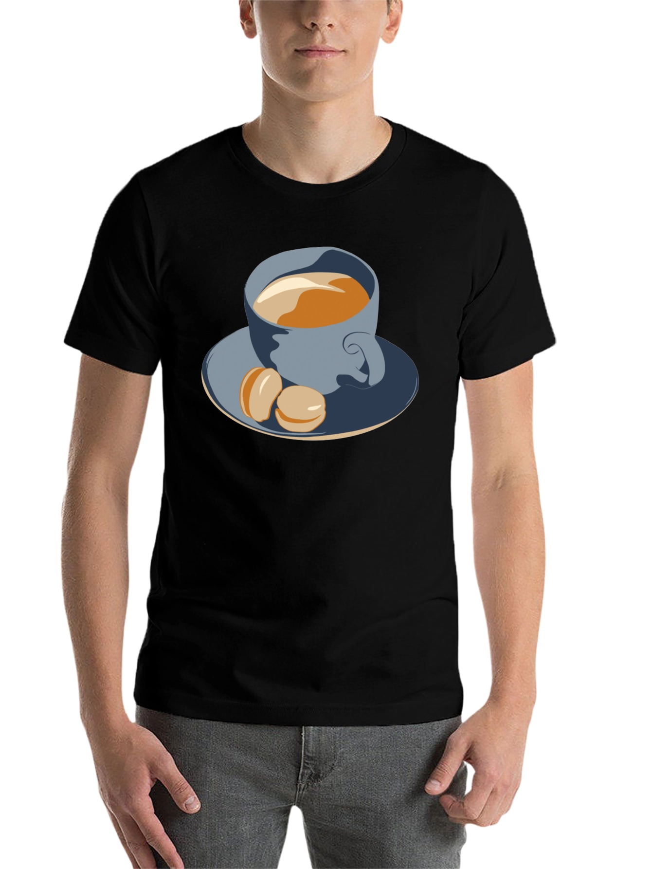 Black Coffee & Macarons Graphic Tee - Stylish Comfort view 7