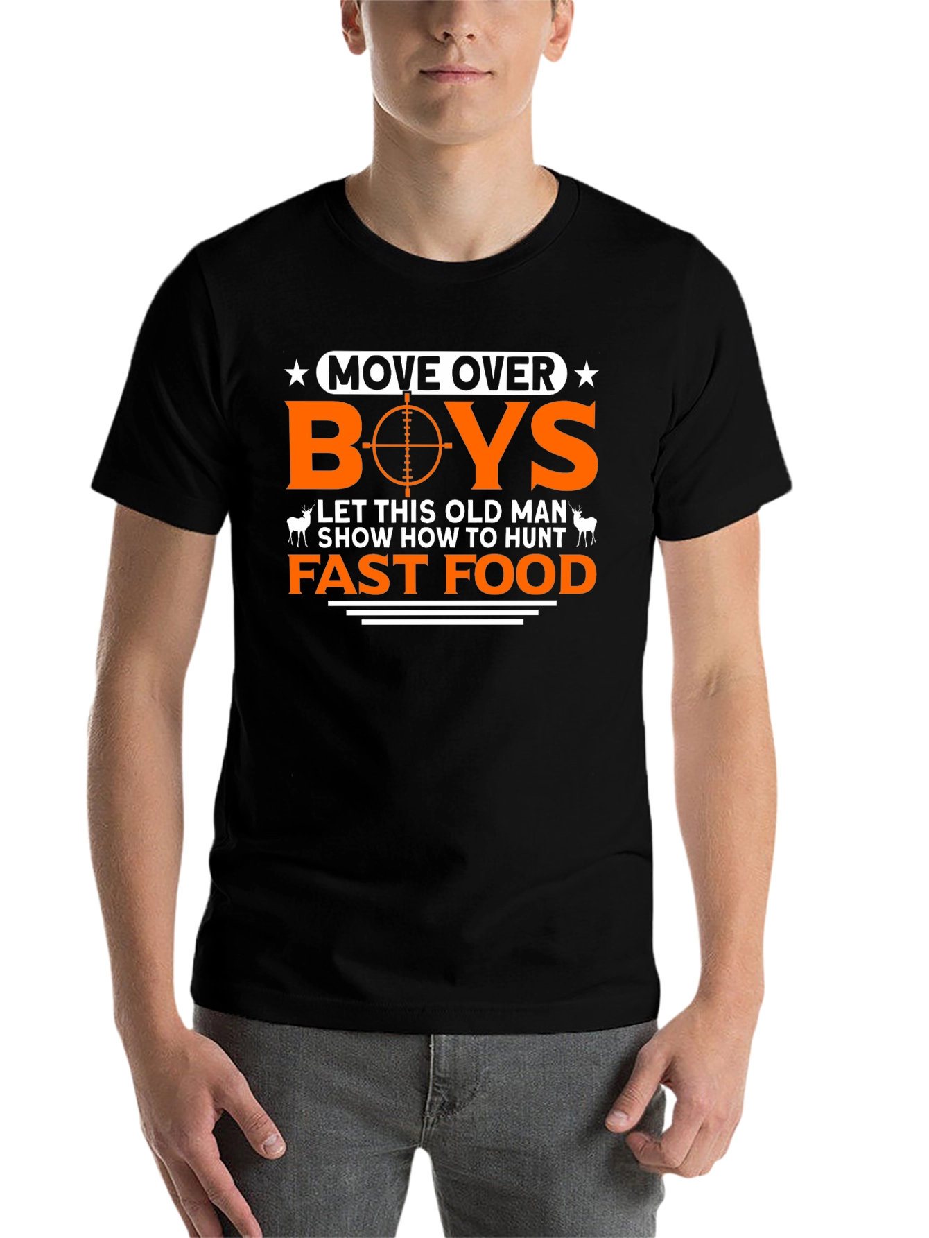 Black Funny Hunting T-Shirt: Move Over Boys view 7