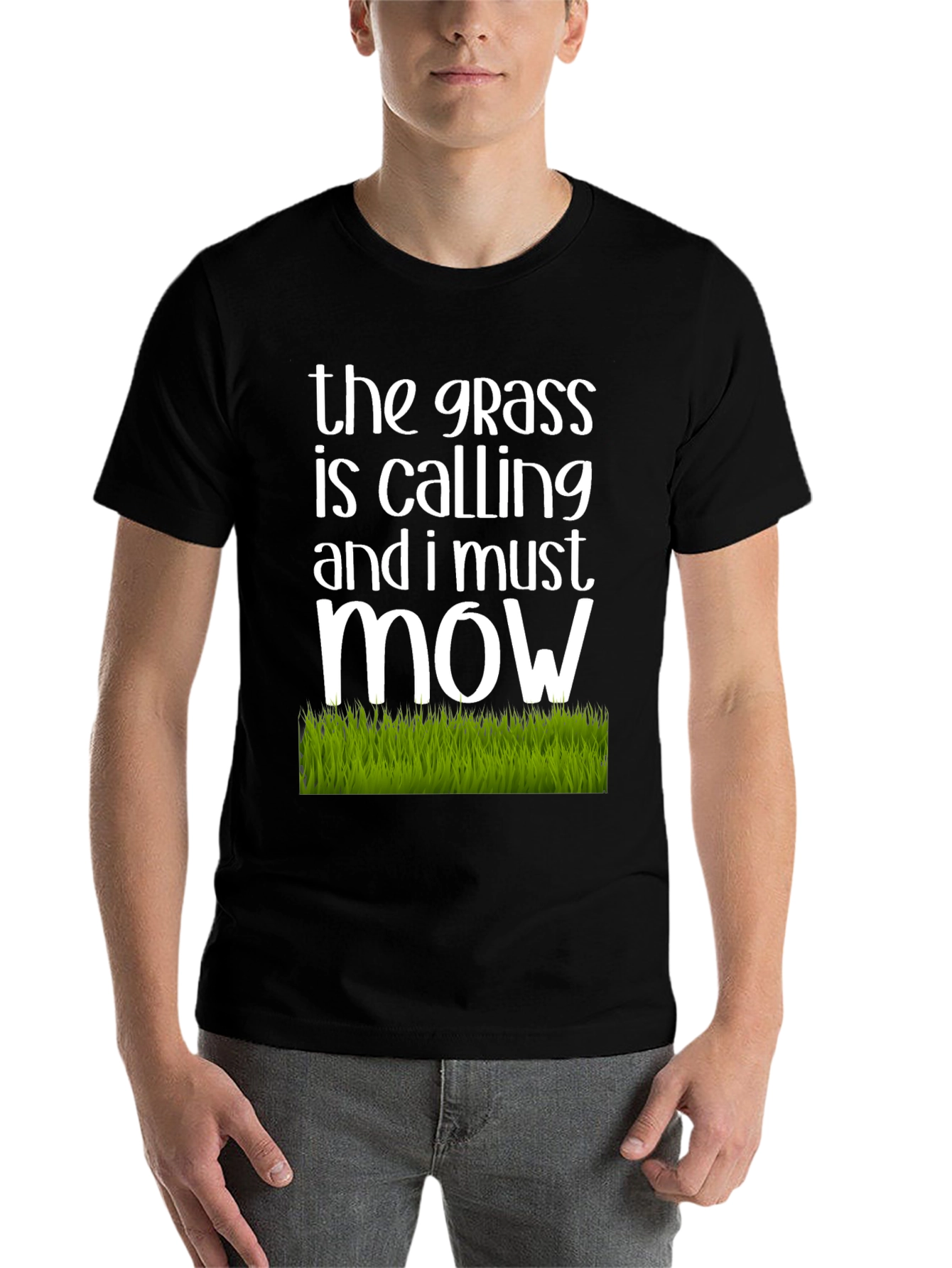 Black The Grass is Calling T-Shirt view 7