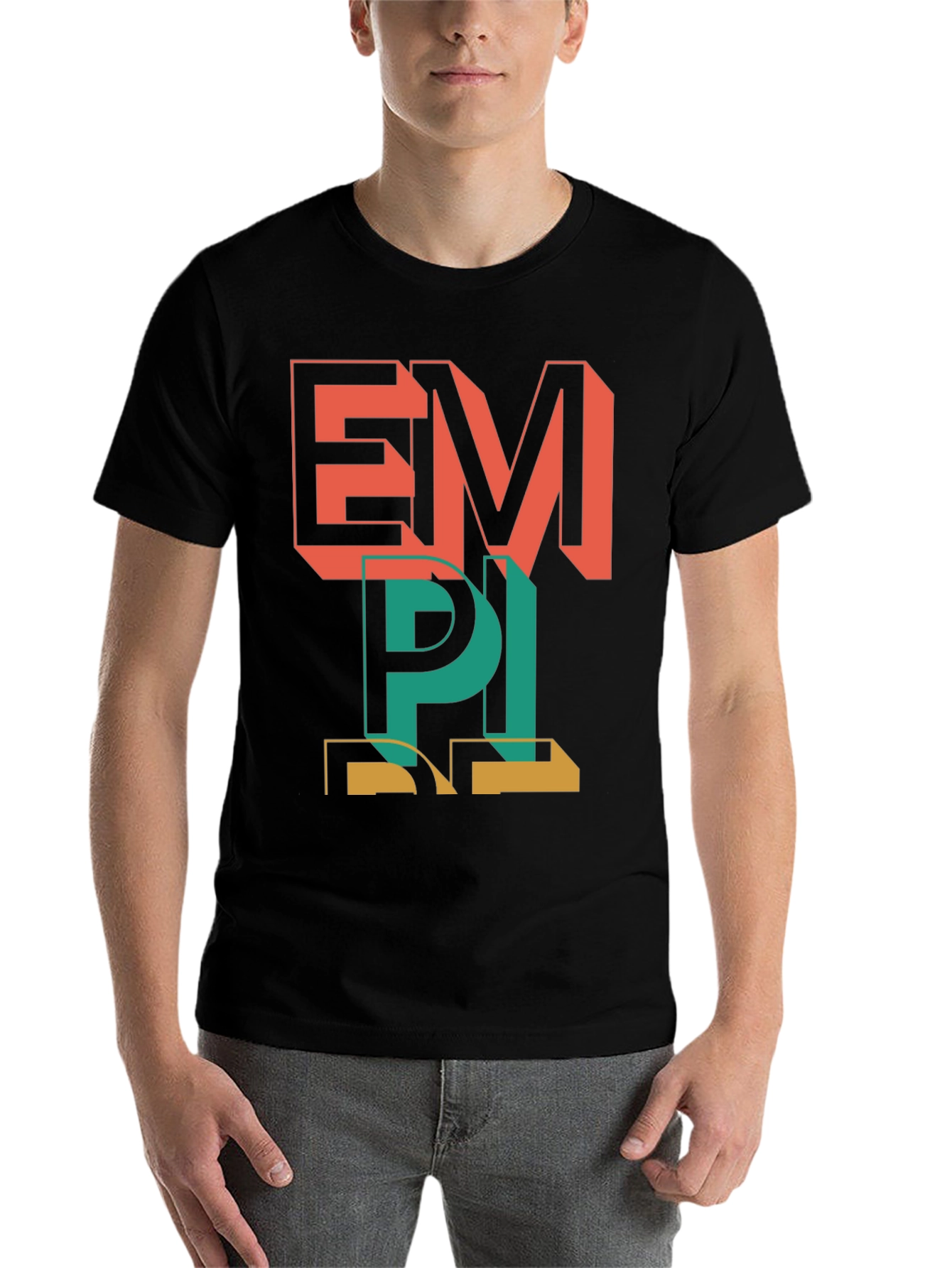Black Retro Style Graphic Tee - EMPI Print view 7