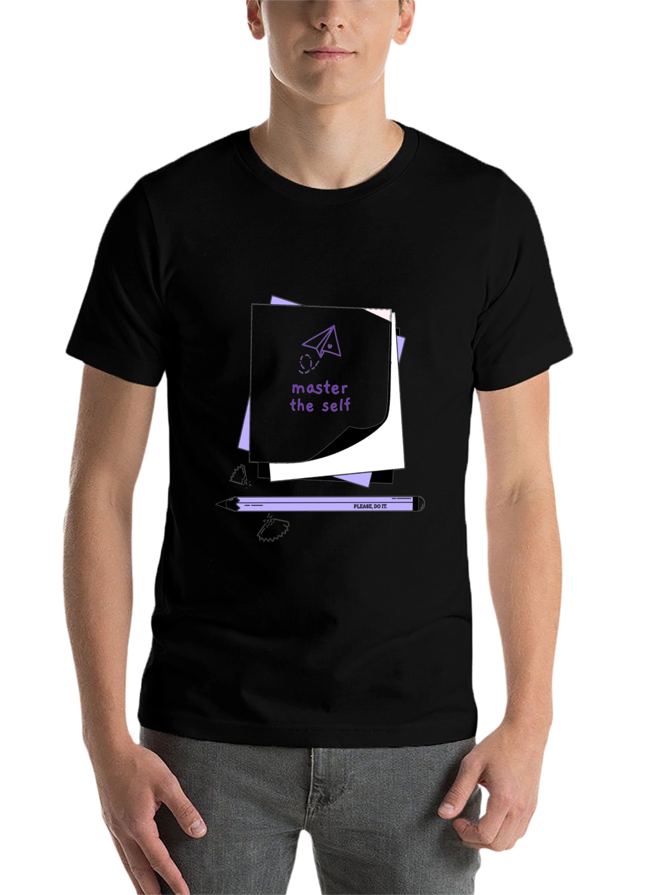 Black Master the Self Graphic Tee - Black view 7