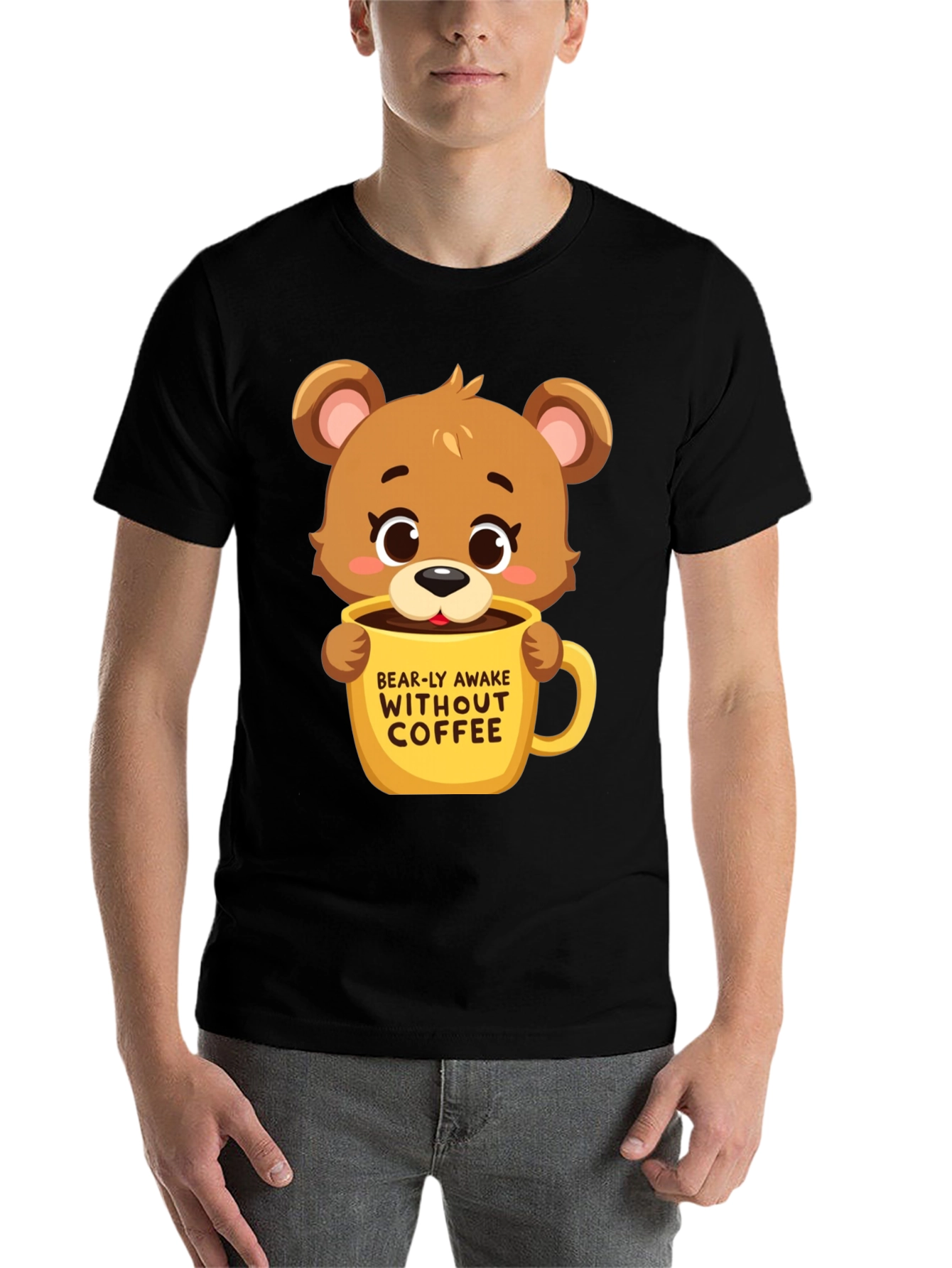 Black Bearly Awake Coffee T-Shirt view 7