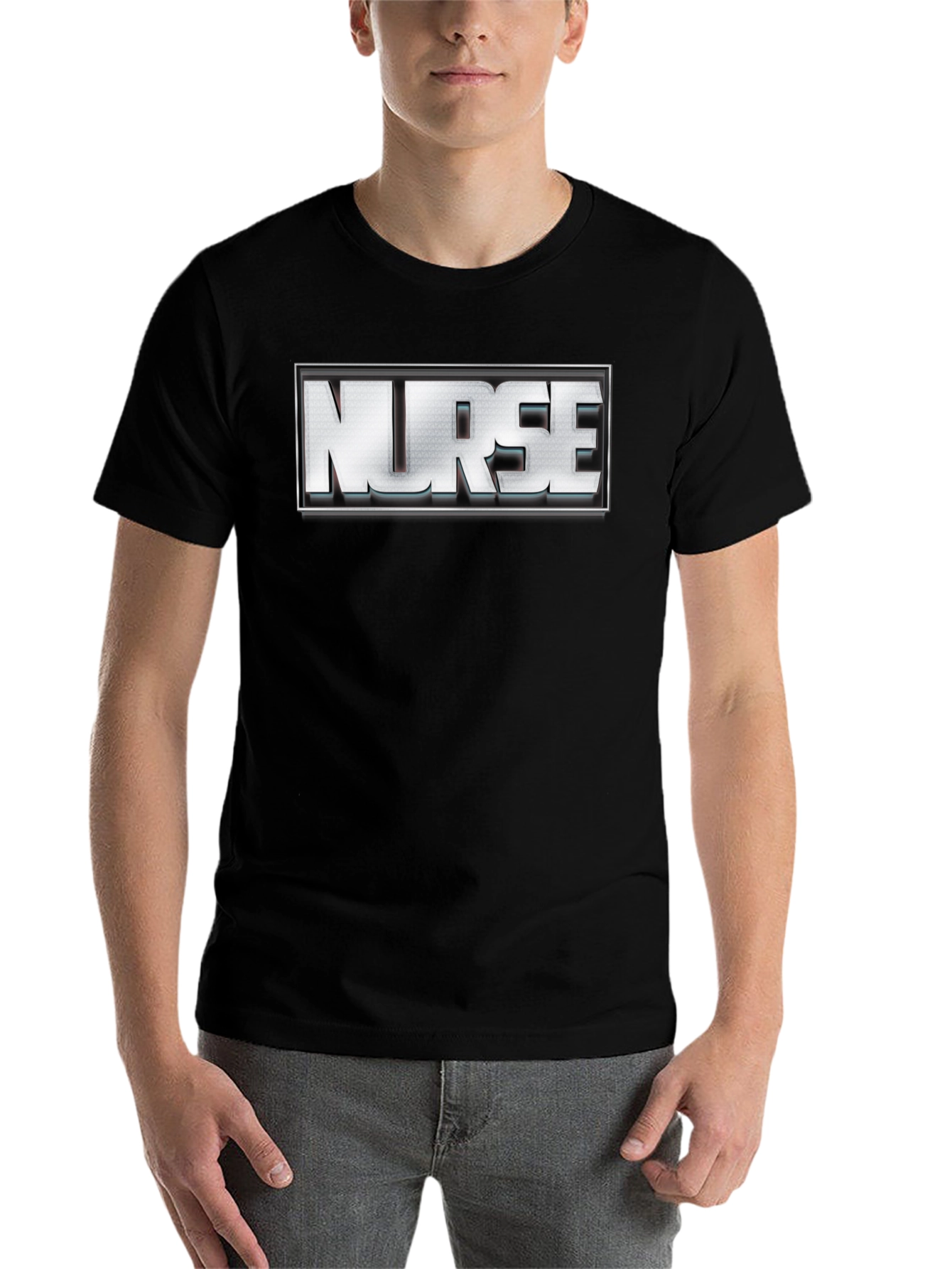 Black Nurse T-Shirt - Silver Logo view 7