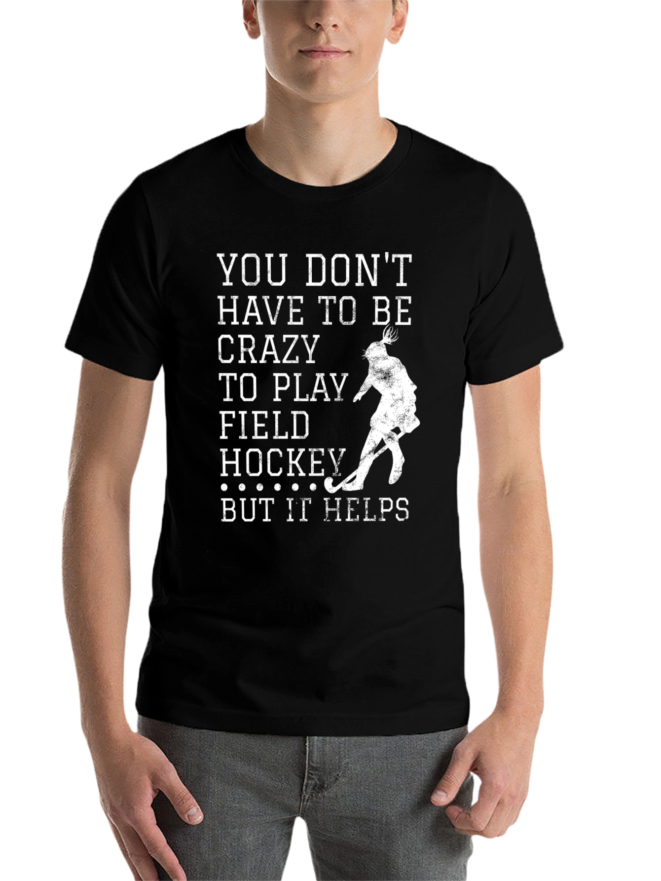 Black Crazy Field Hockey Black T-Shirt view 7