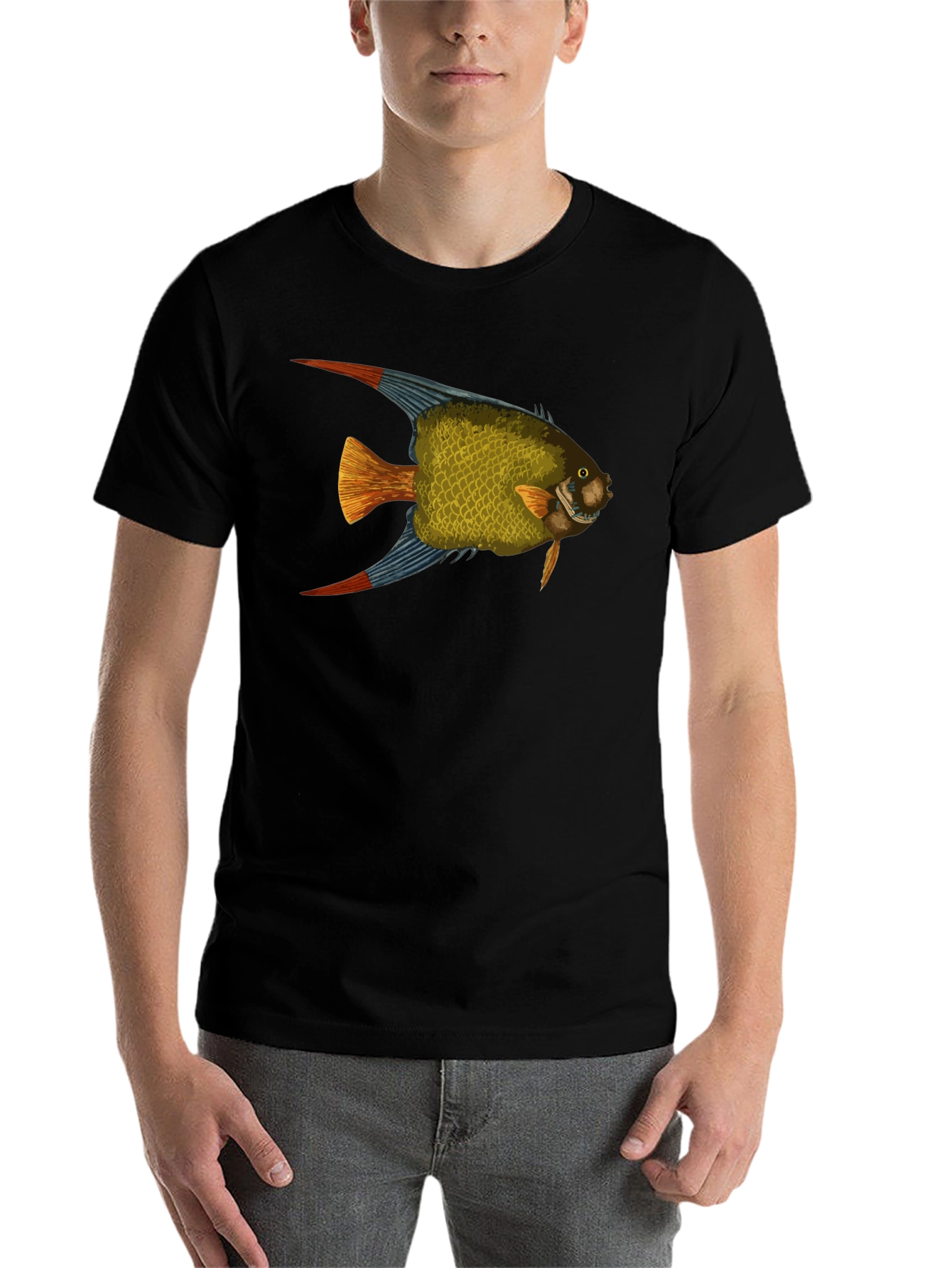 Black Fish Graphic Black T-Shirt view 7