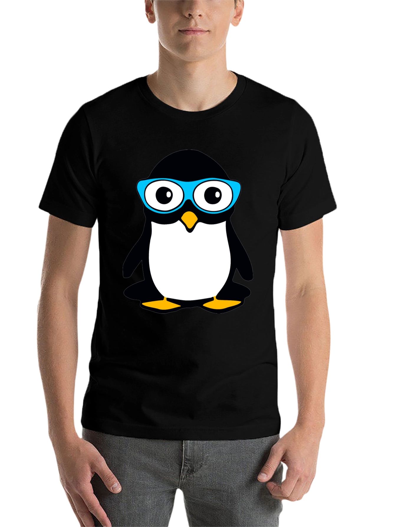 Black Cool Penguin Graphic T-Shirt view 7