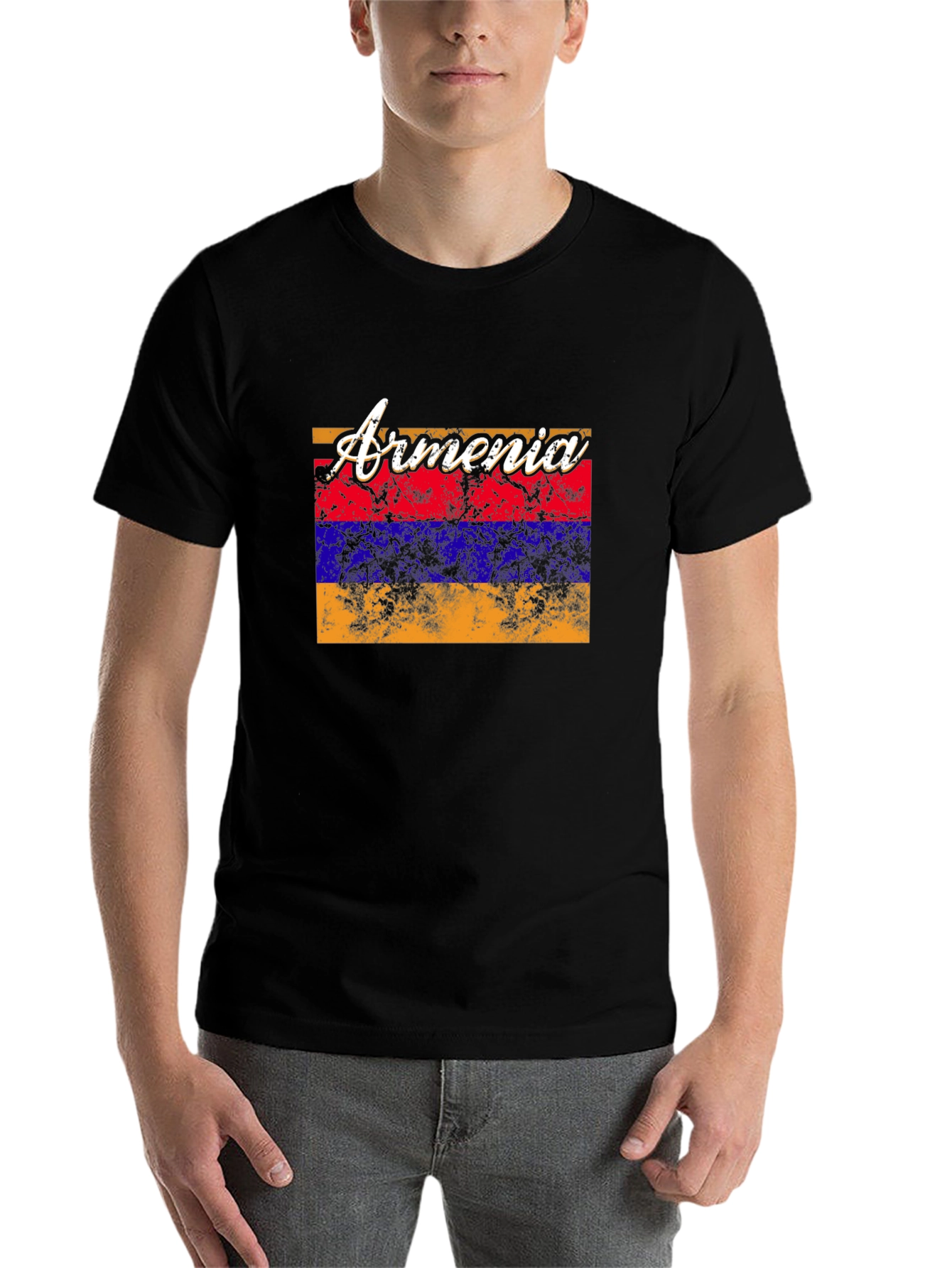 Armenia Flag T-Shirt Distressed Look - 7