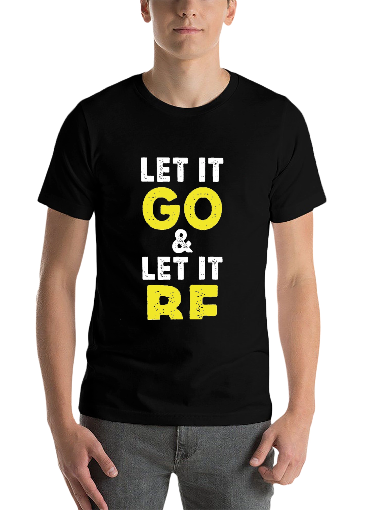 Black Let It Go & Let It RE Black Graphic T-Shirt view 7