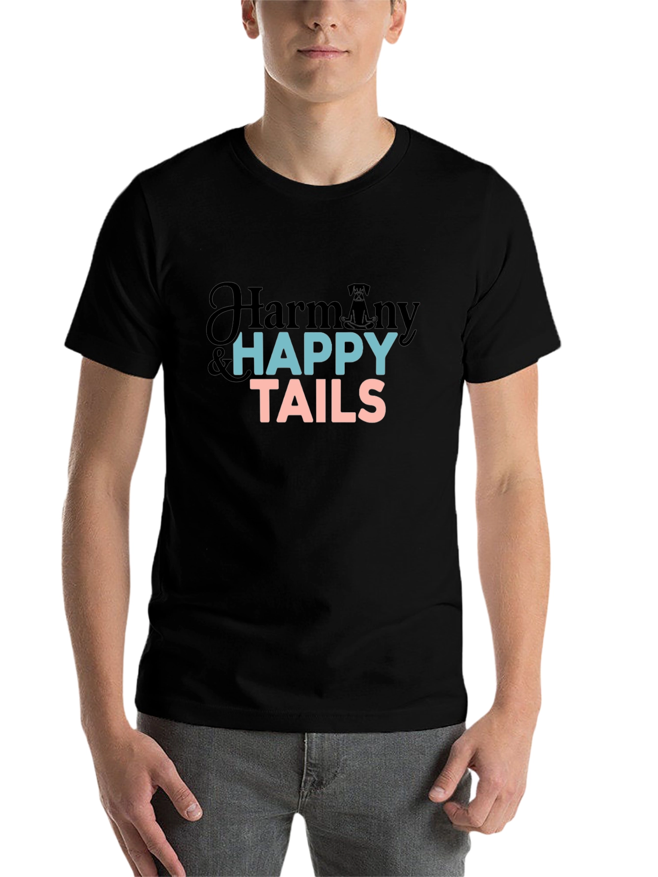 Black Harmony & Happy Tails Black T-Shirt view 7