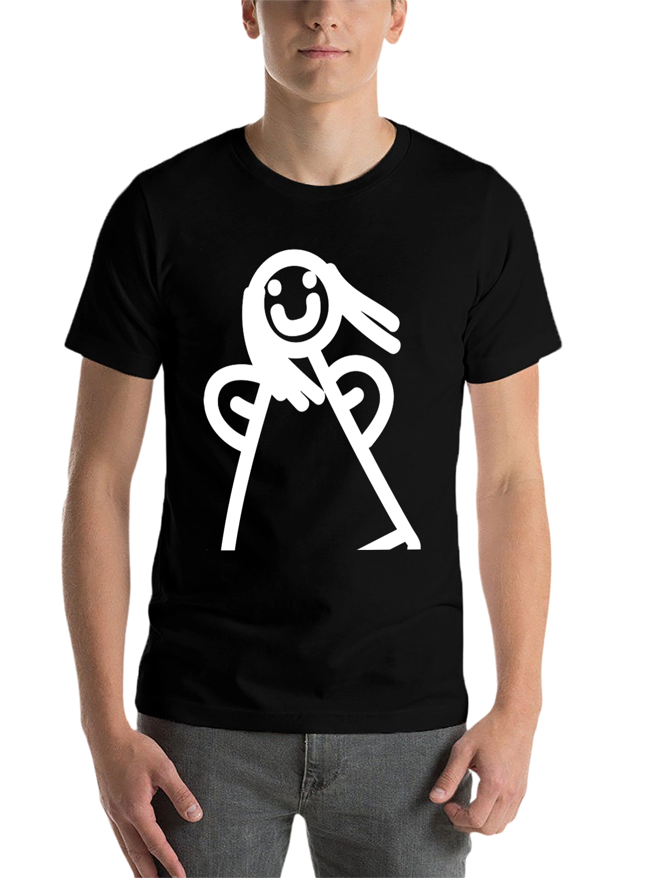 Black Whimsical Angel Graphic Tee - Black Cotton Blend view 7