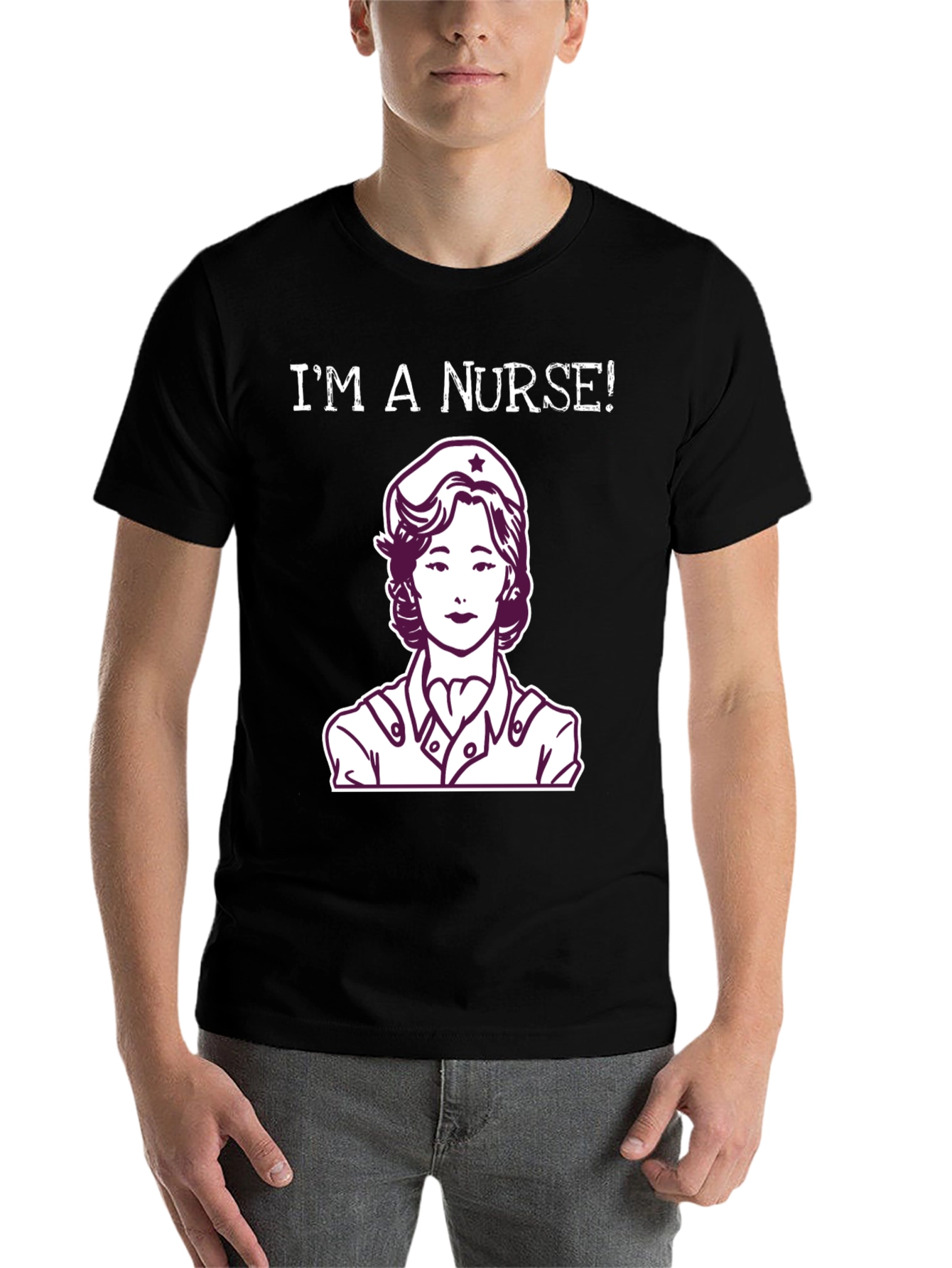 Black I'm a Nurse! Graphic Tee view 7