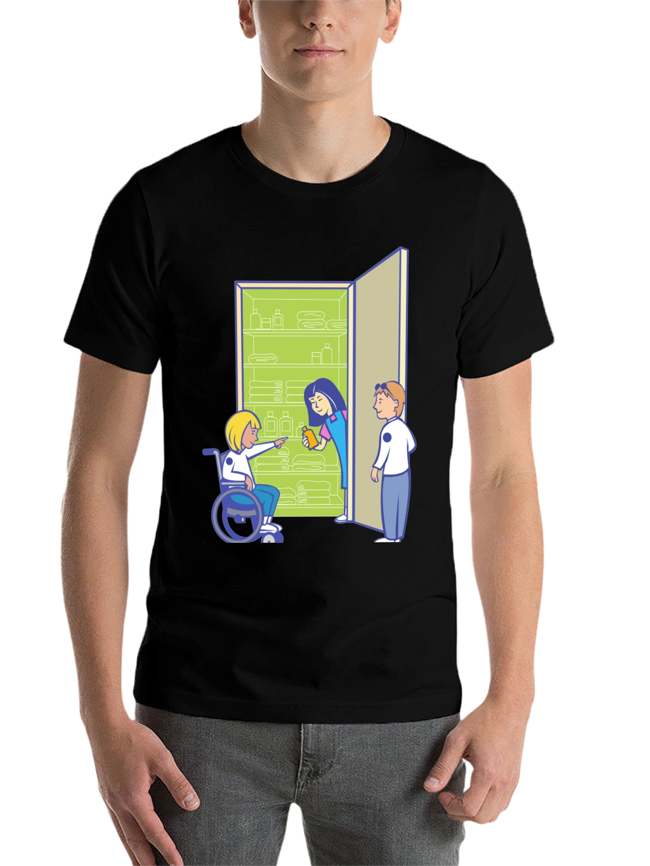 Black Inclusive Cartoon Graphic T-Shirt view 7