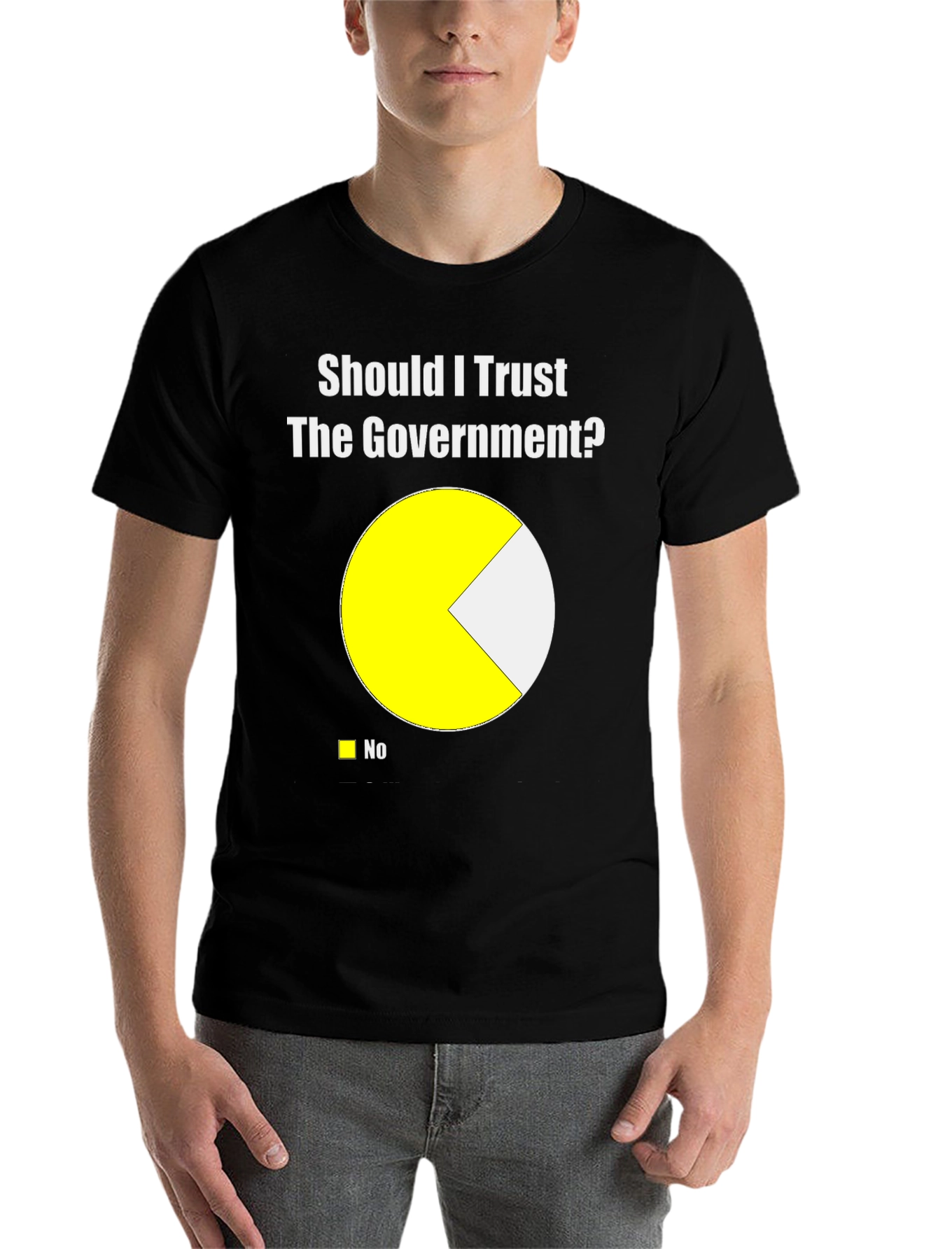 Black Should I Trust The Government? Funny T-Shirt view 7