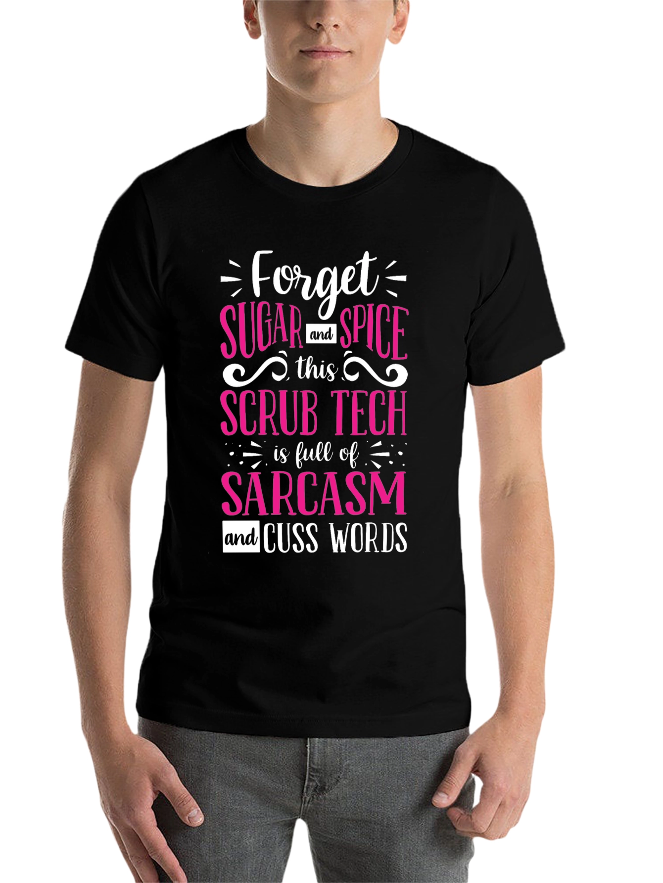 Black Sarcastic Scrub Tech T-Shirt view 7