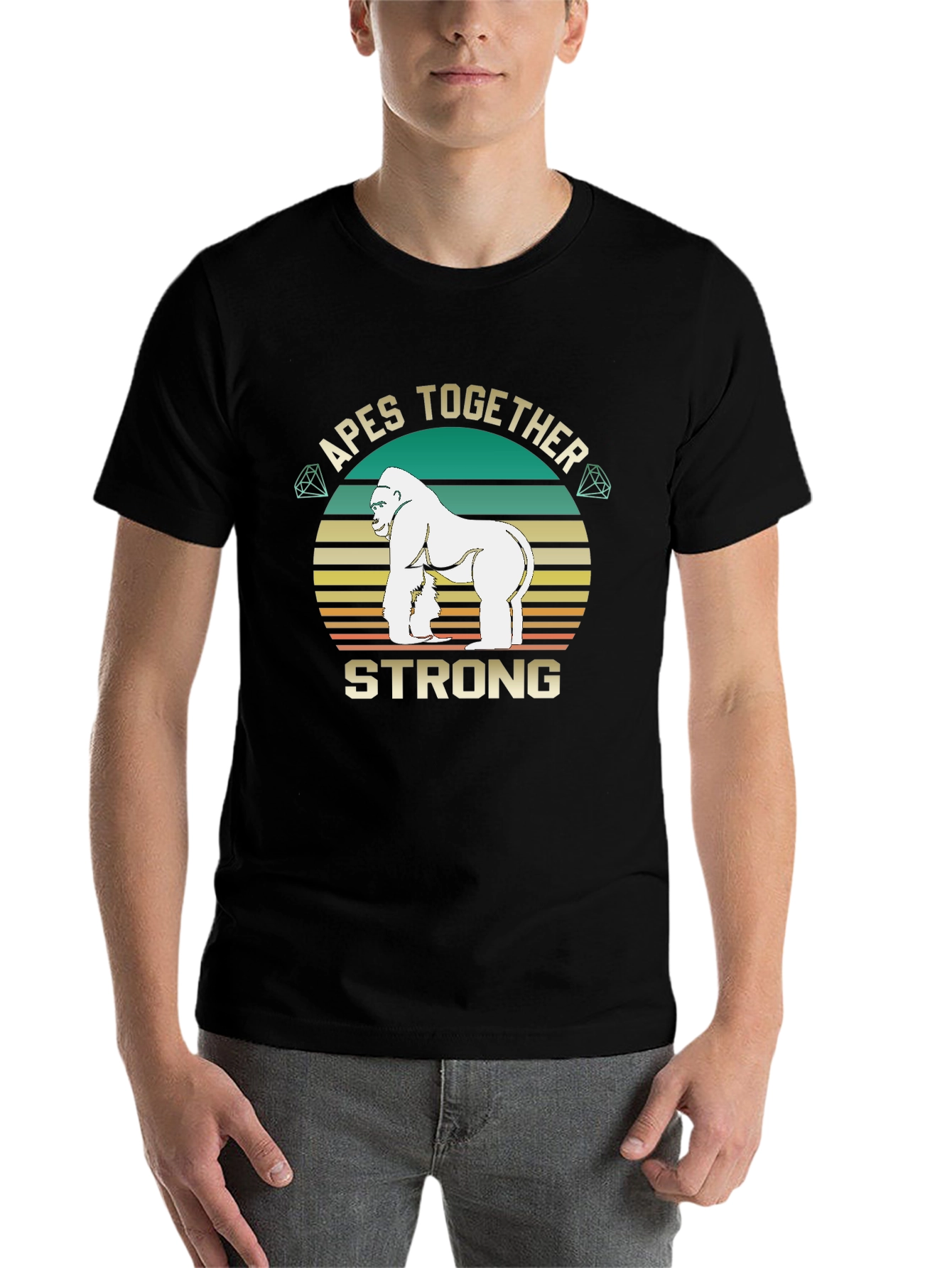 Black Apes Together Strong T-Shirt view 7