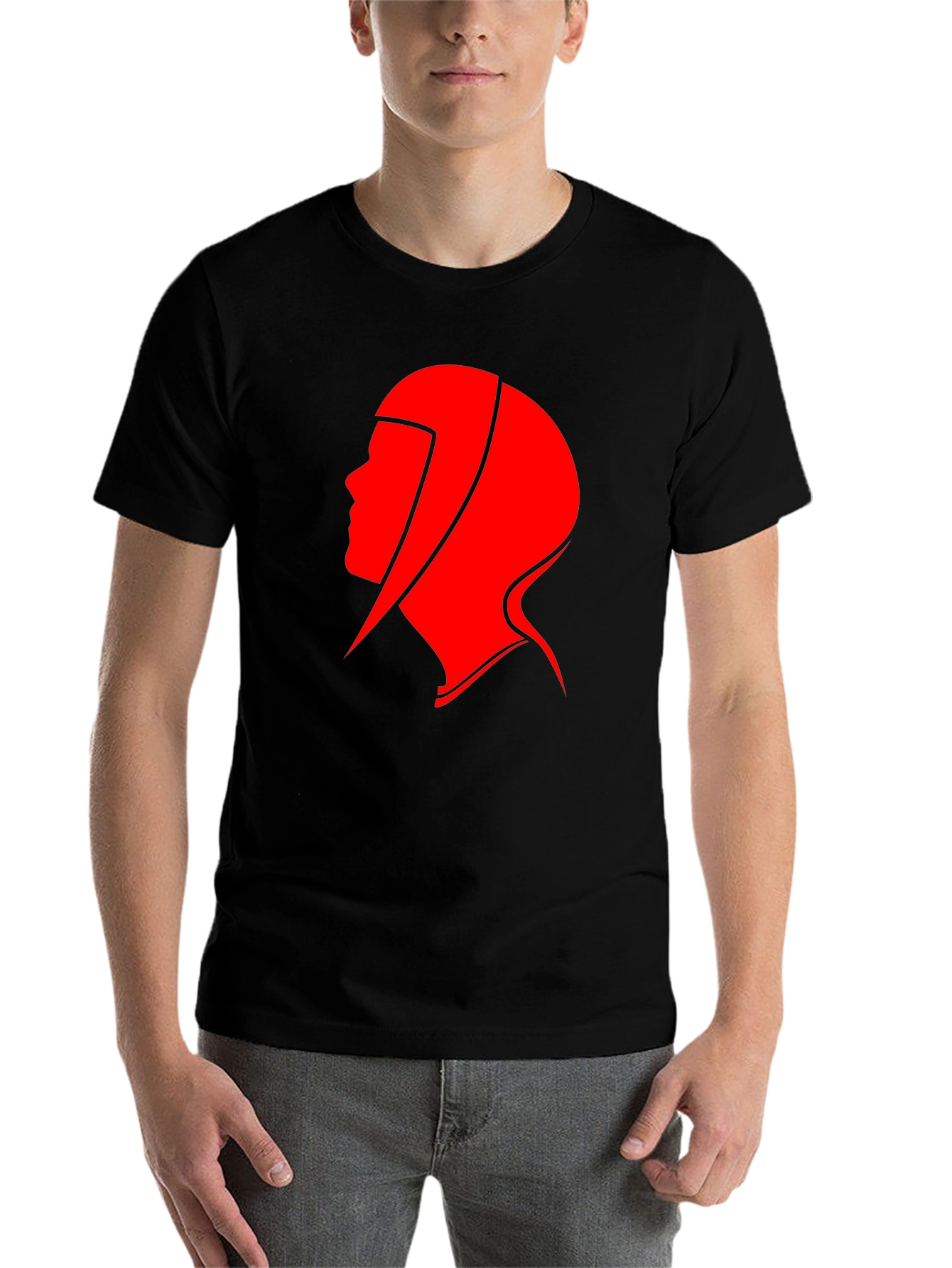 Black Red Haired Lady Graphic Tee - Black view 7