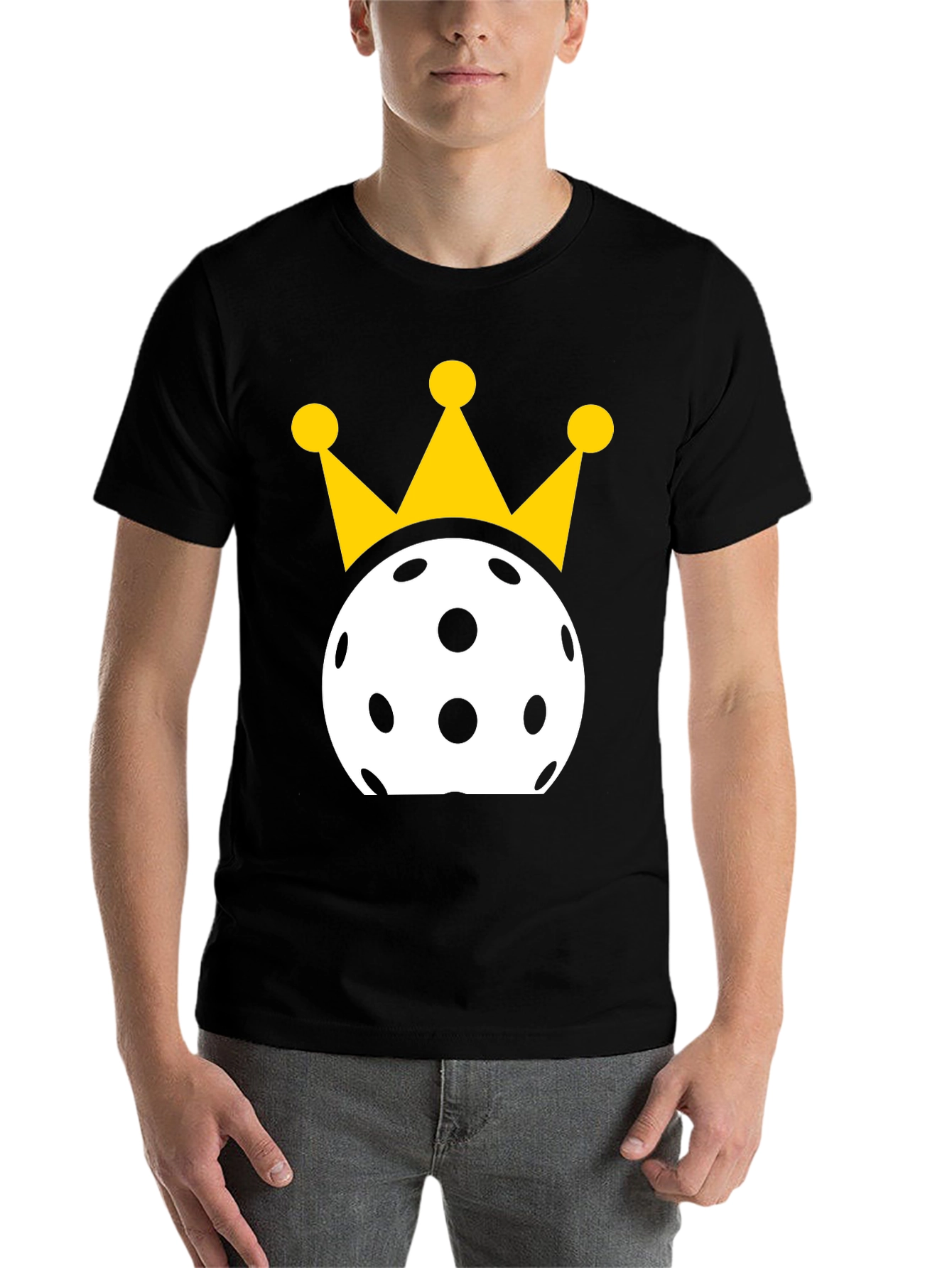 Black Pickleball King T-Shirt - Black Cotton Tee view 7
