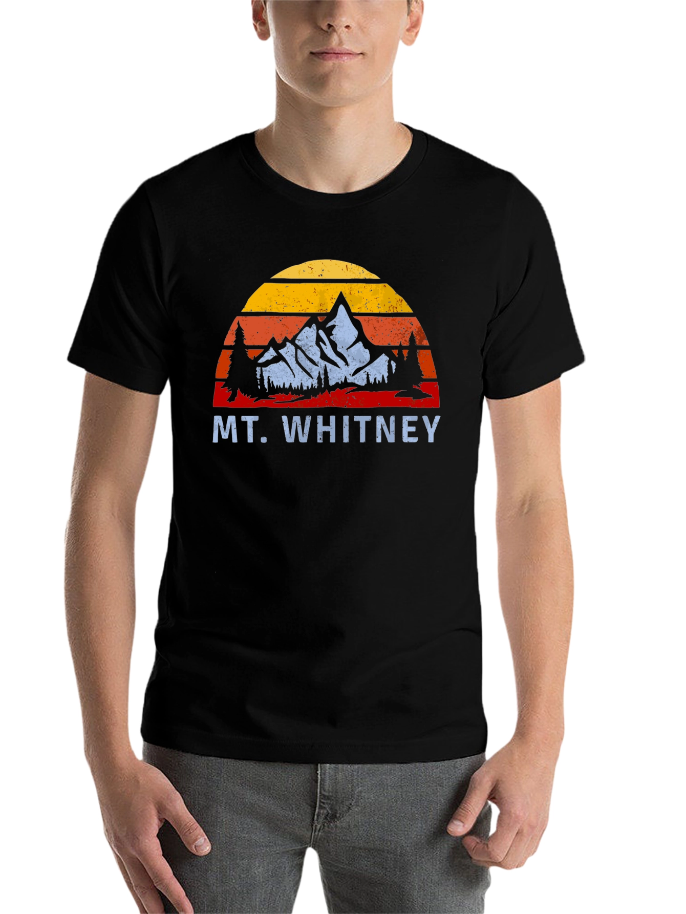 Black Mt. Whitney Retro Sunset T-Shirt view 7
