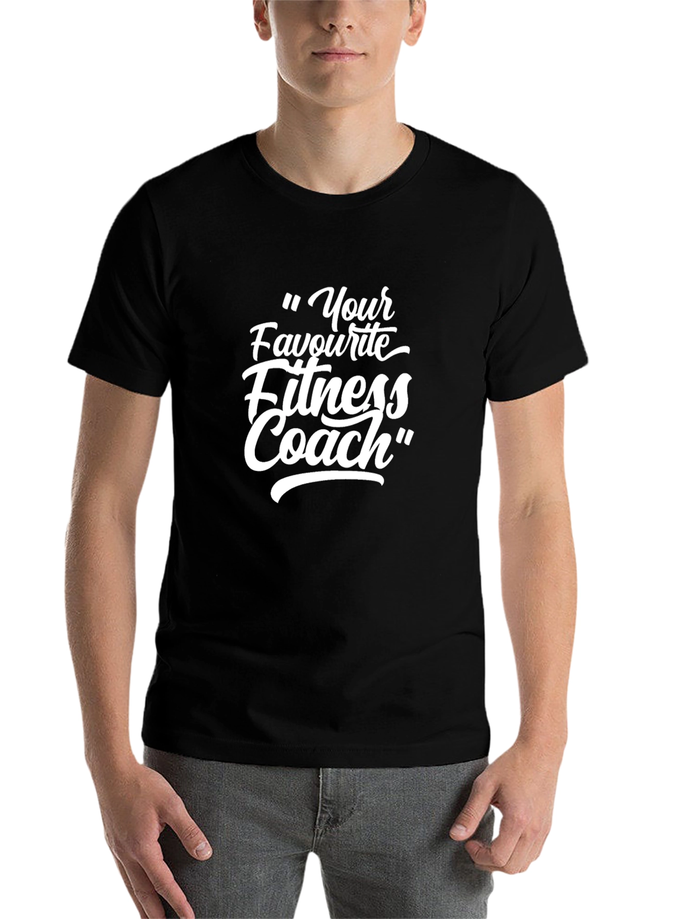 Black Fitness Coach Graphic Tee - Workout Motivation T-Shirt view 7