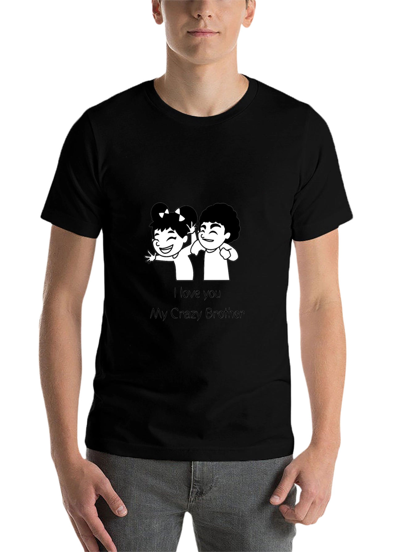 Black I Love You My Crazy Brother T-Shirt view 7
