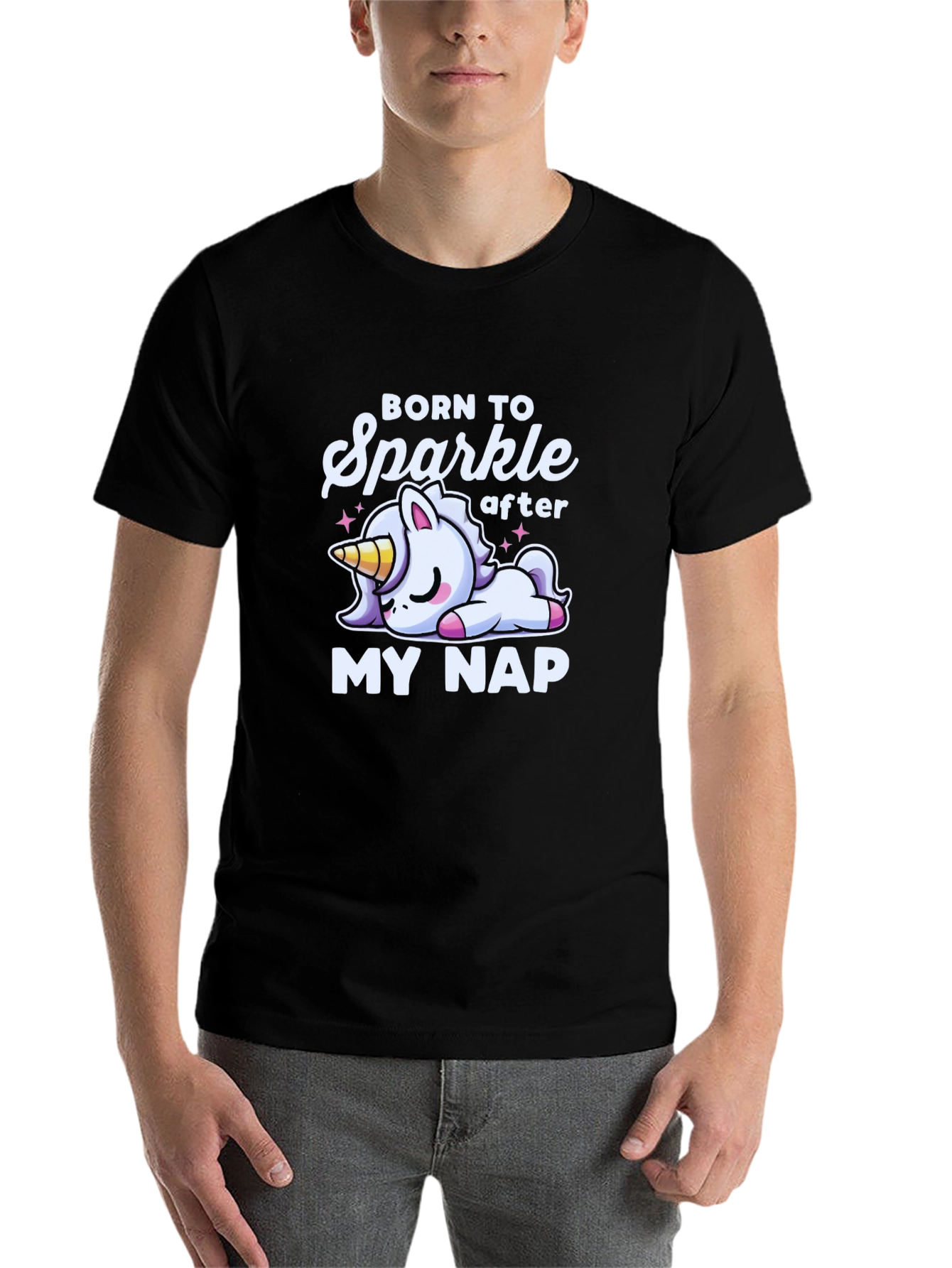 Black Born to Sparkle After My Nap T-Shirt view 7