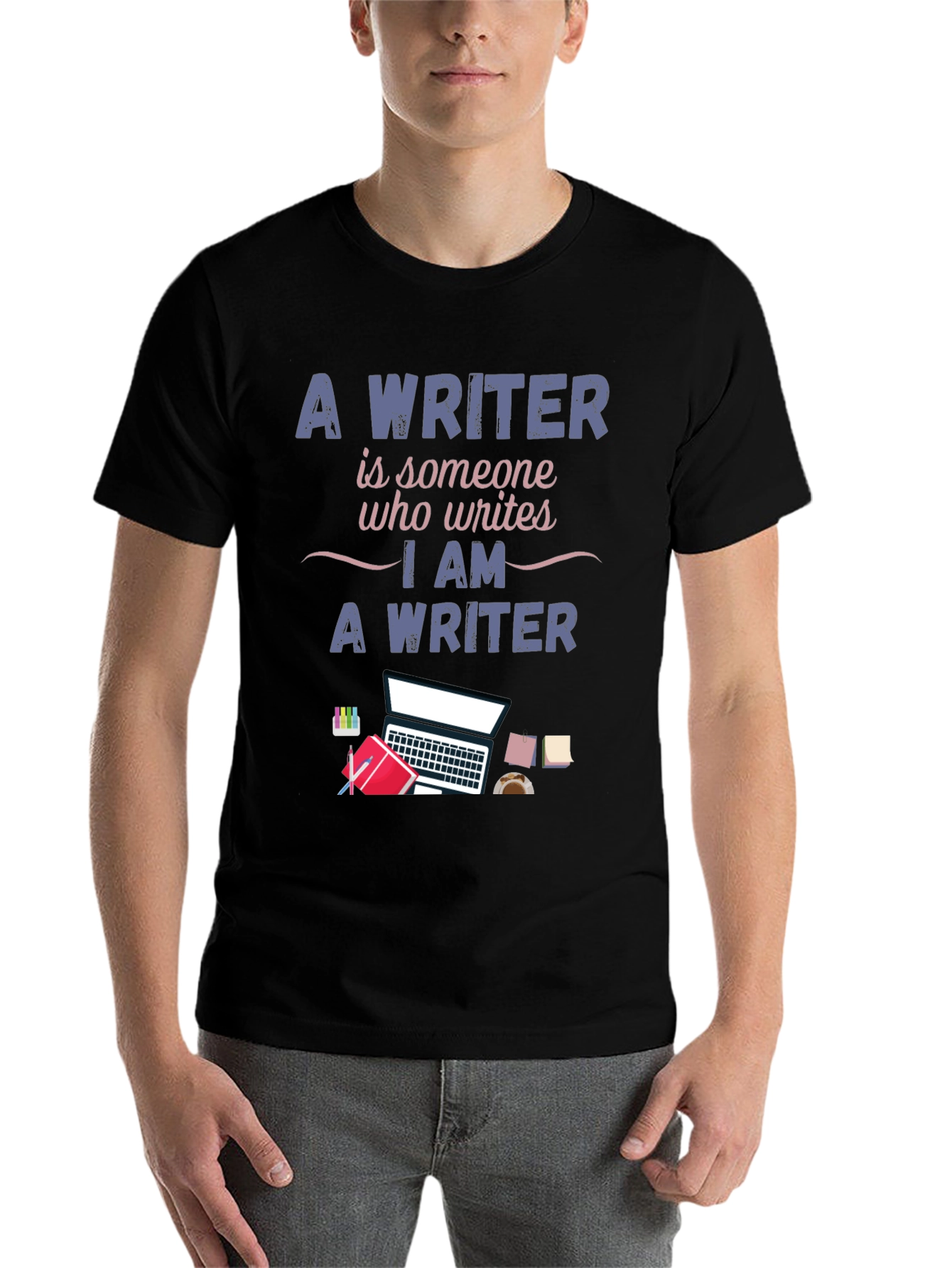 Black Writer T-Shirt - I Am A Writer Design view 7