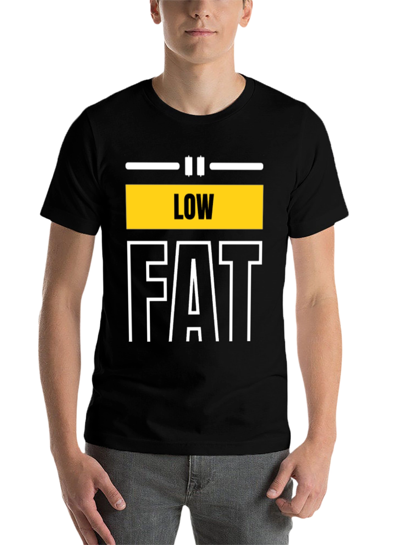 Black Low Fat Graphic Tee - Unisex Black T-Shirt view 7