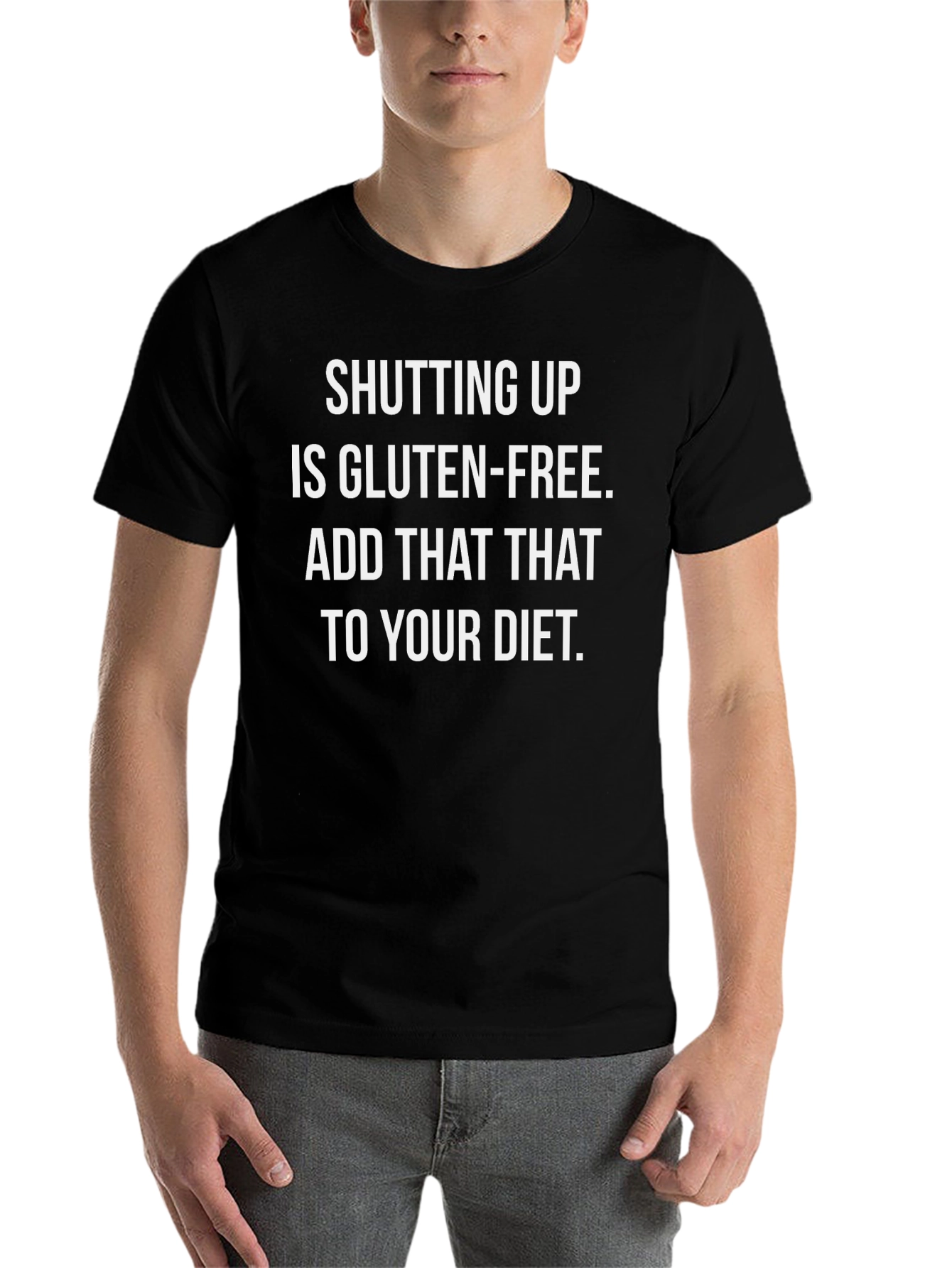 Black Shutting Up is Gluten-Free Graphic Tee view 7