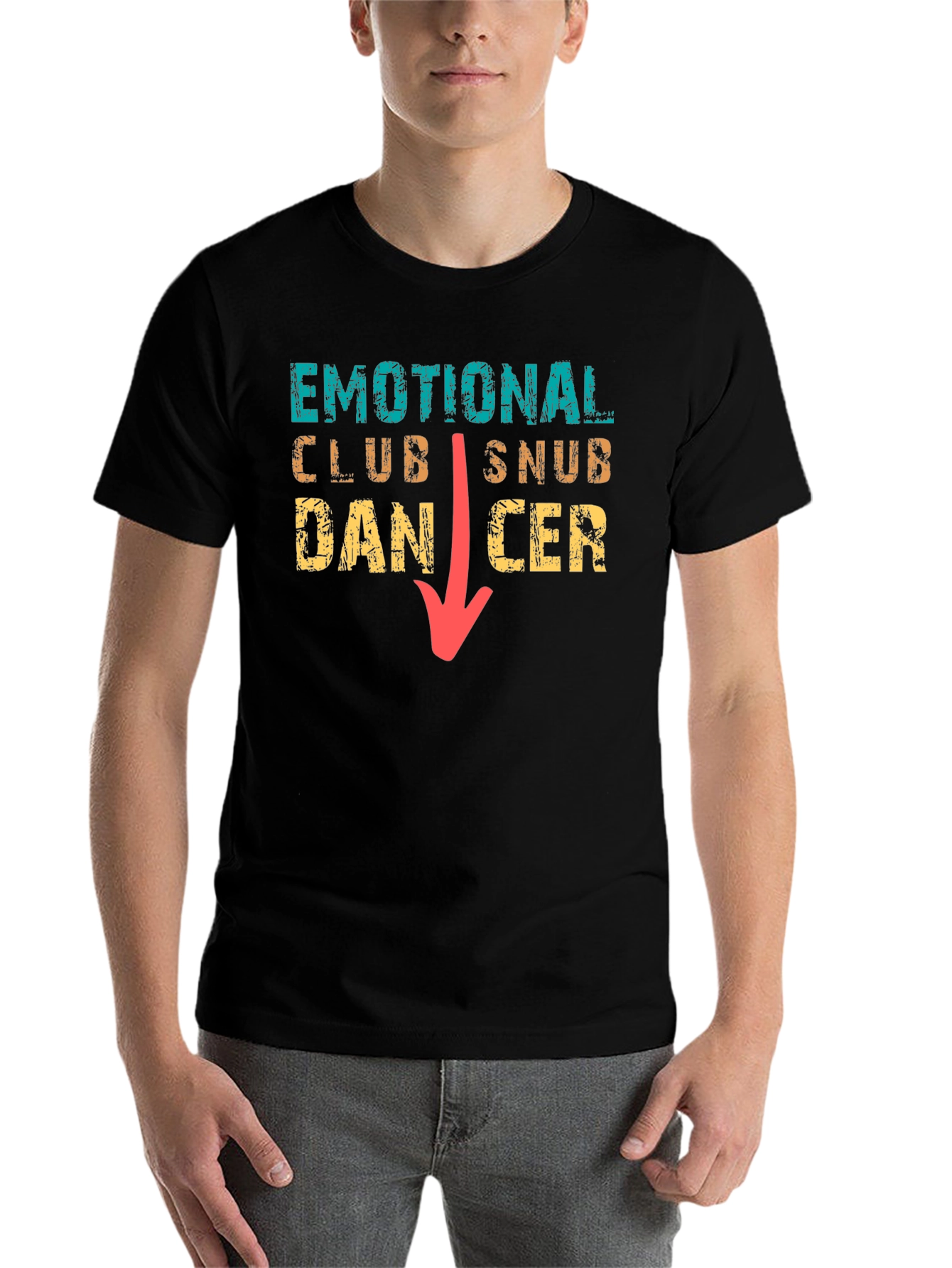 Black Emotional Club Snub Dancer T-Shirt Funny Tee view 7