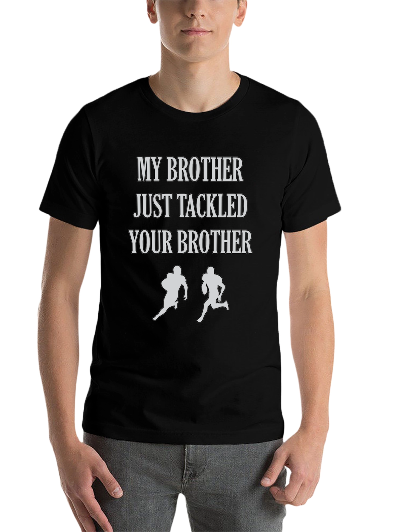 Black My Brother Tackled Your Brother T-Shirt view 7