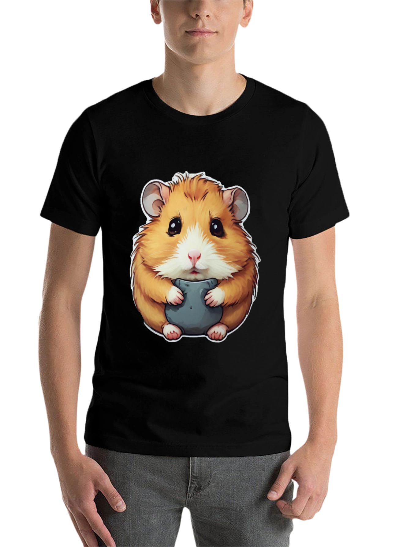 Black Hamster Graphic Tee - Cute Animal Design view 7