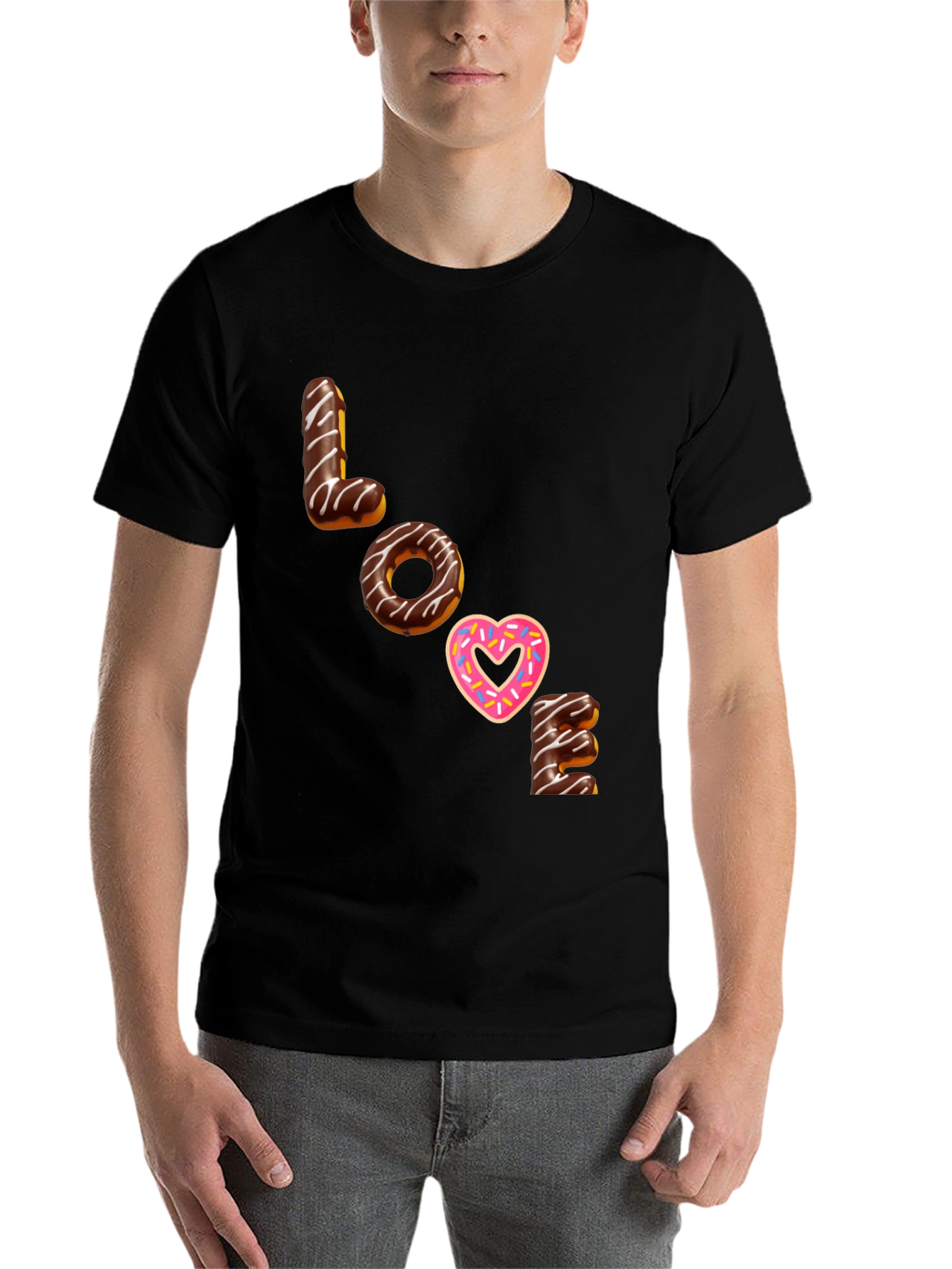 Black Love Donut T-Shirt - Sweet Treat Fashion Tee view 7