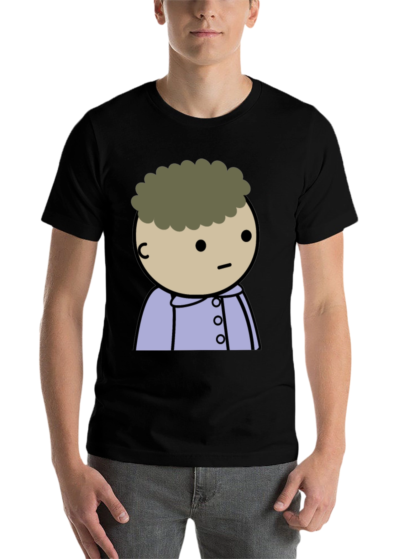 Black Cartoon Character Black T-Shirt view 7
