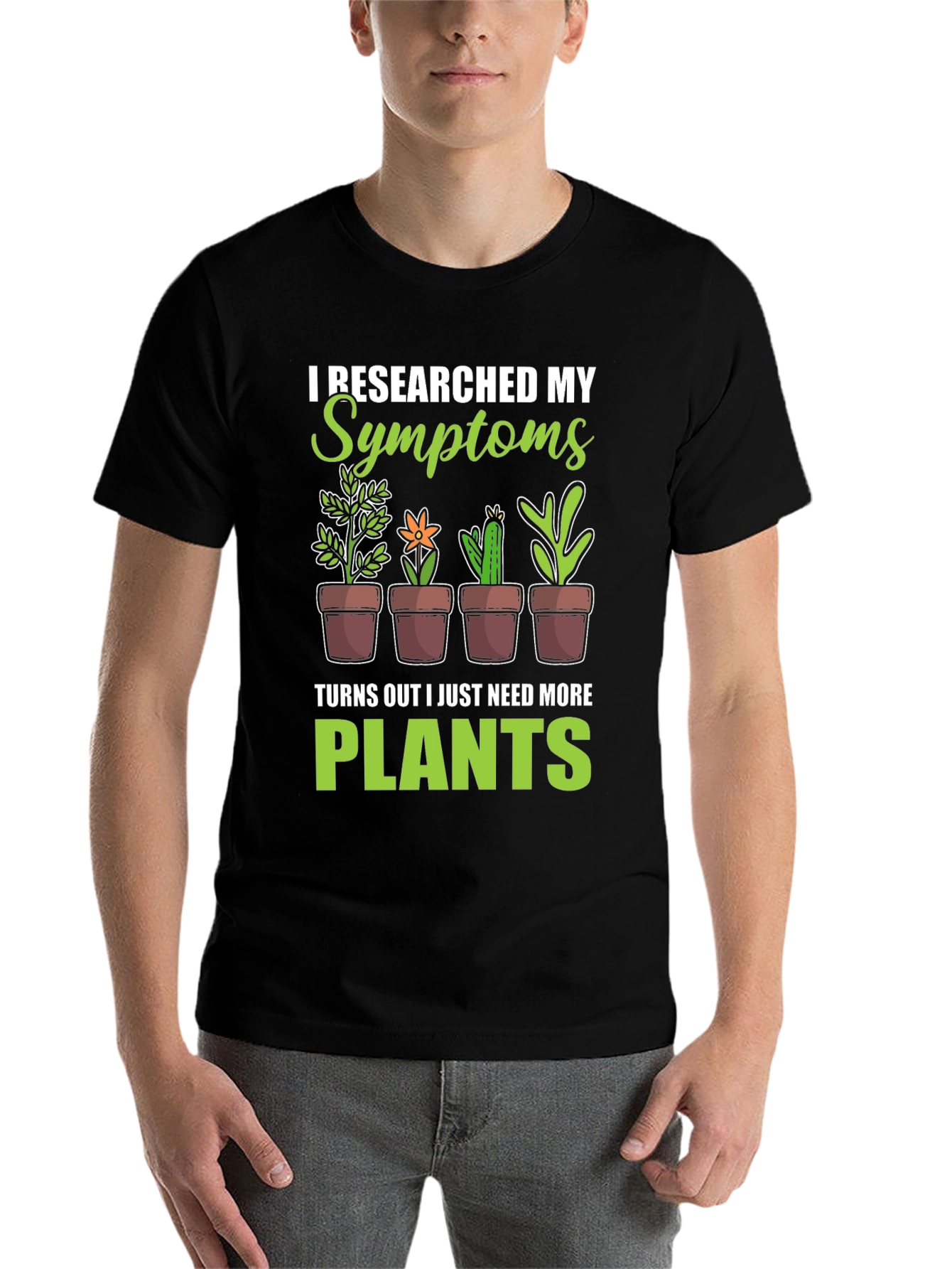 Black More Plants T-Shirt Funny Gardening Tee view 7