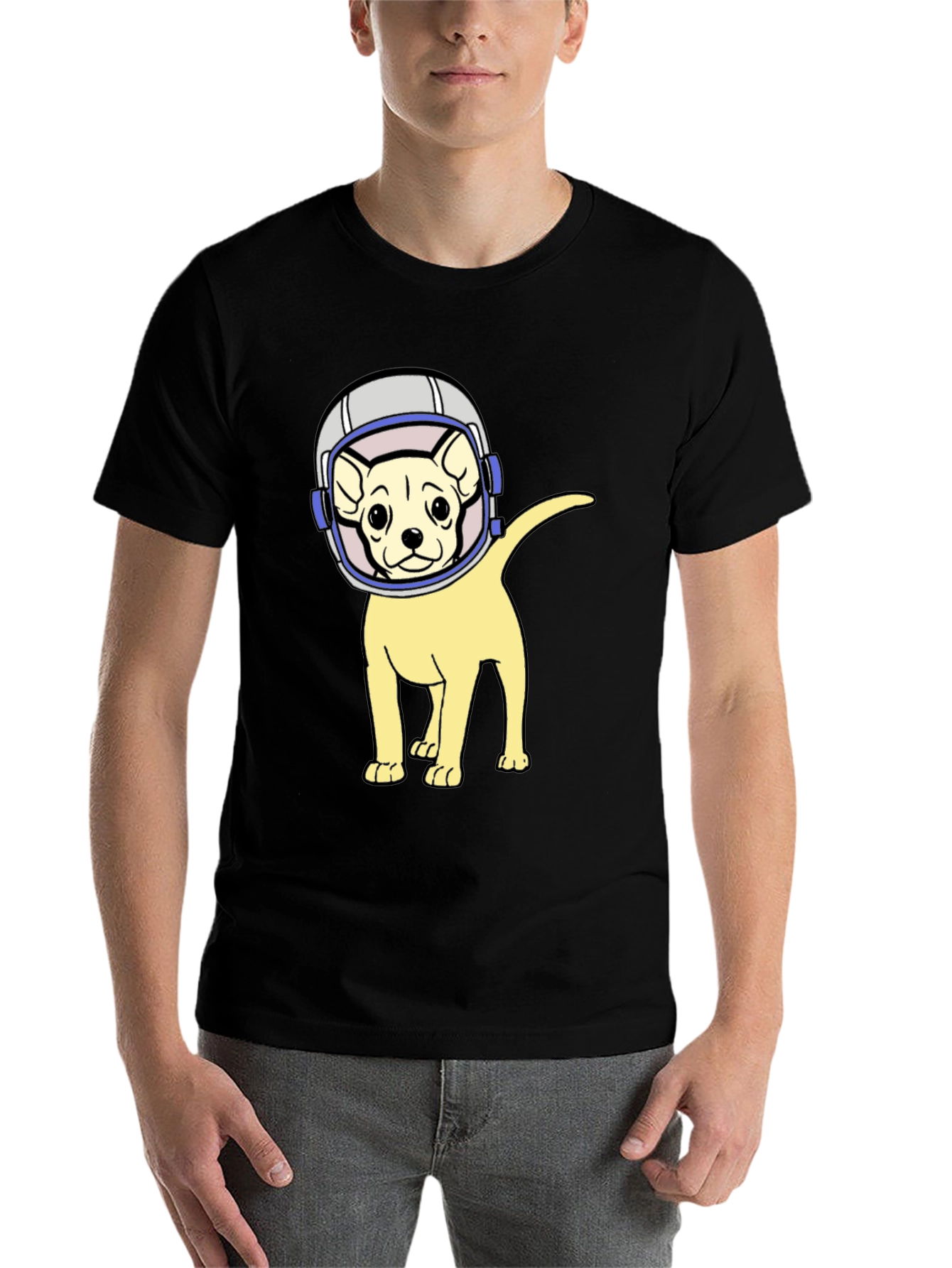 Black Astronaut Dog T-Shirt - Space Pup Tee view 7