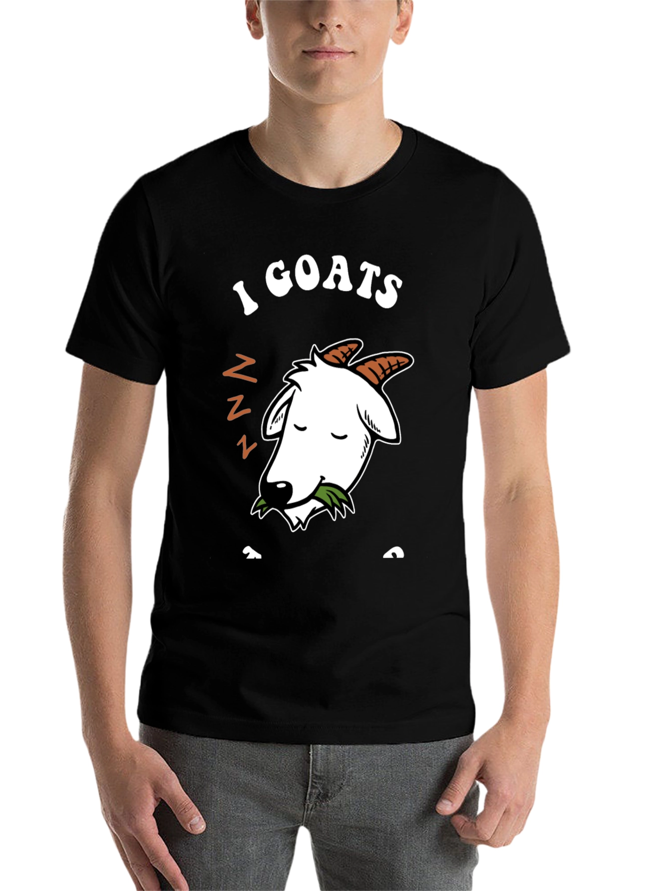 Black I Goats To Sleep Funny Graphic T-Shirt view 7