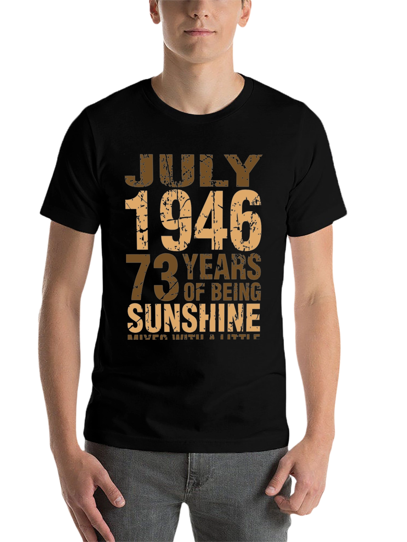 Black July 1946 Vintage Birthday T-Shirt view 7