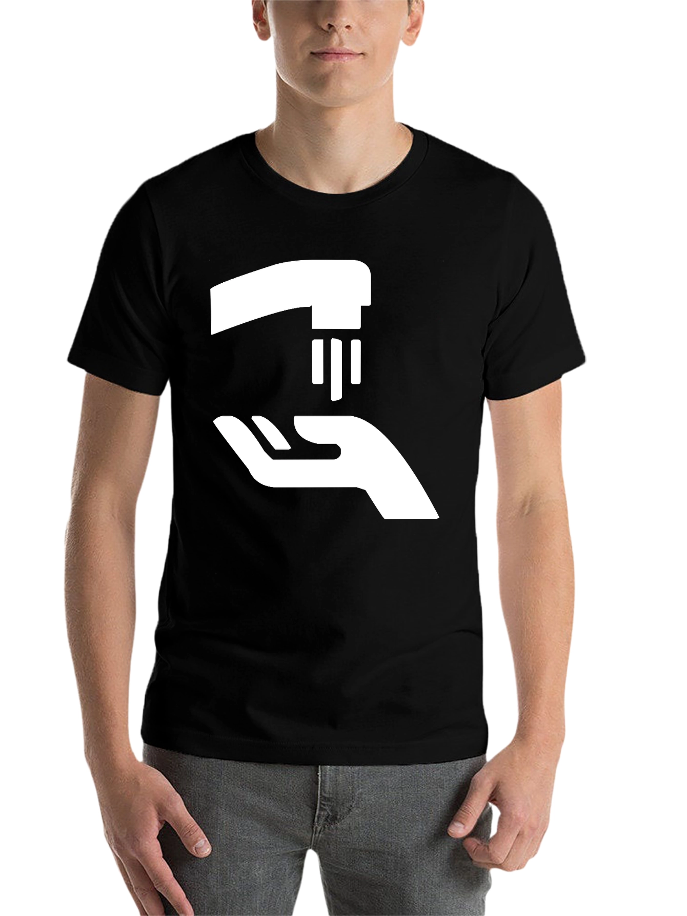 Black Wash Your Hands Black Graphic T-Shirt view 7