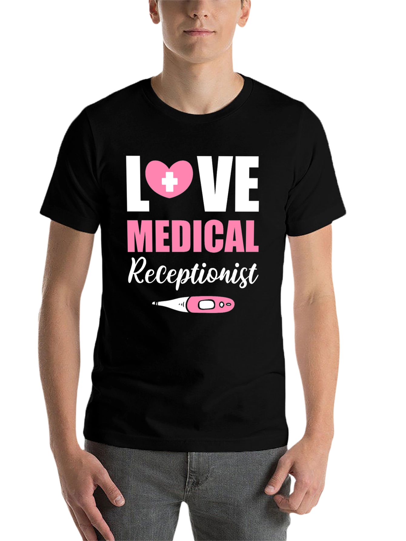 Black Love Medical Receptionist Graphic T-Shirt view 7