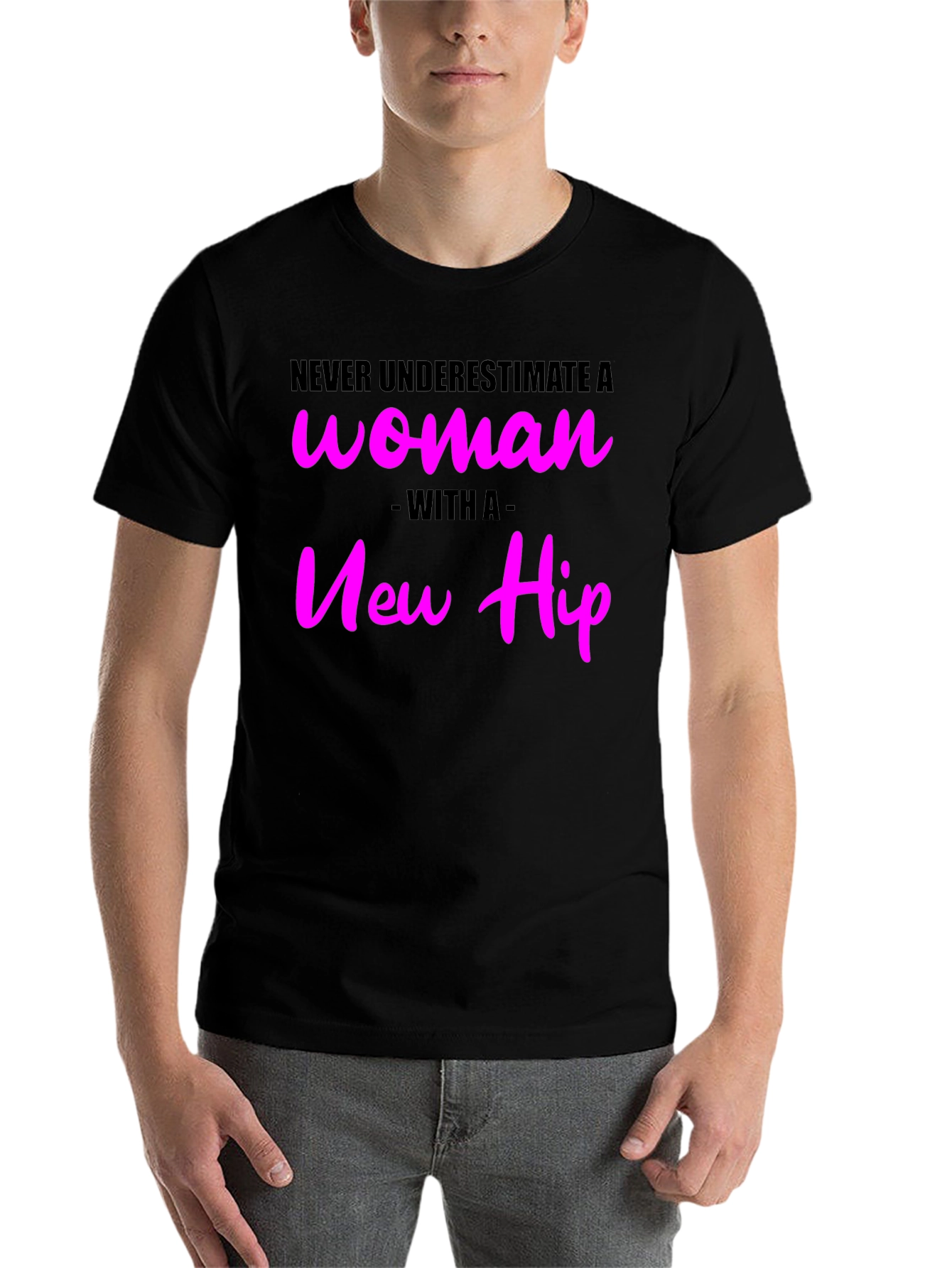 Black Never Underestimate Woman with New Hip Black Tee view 7