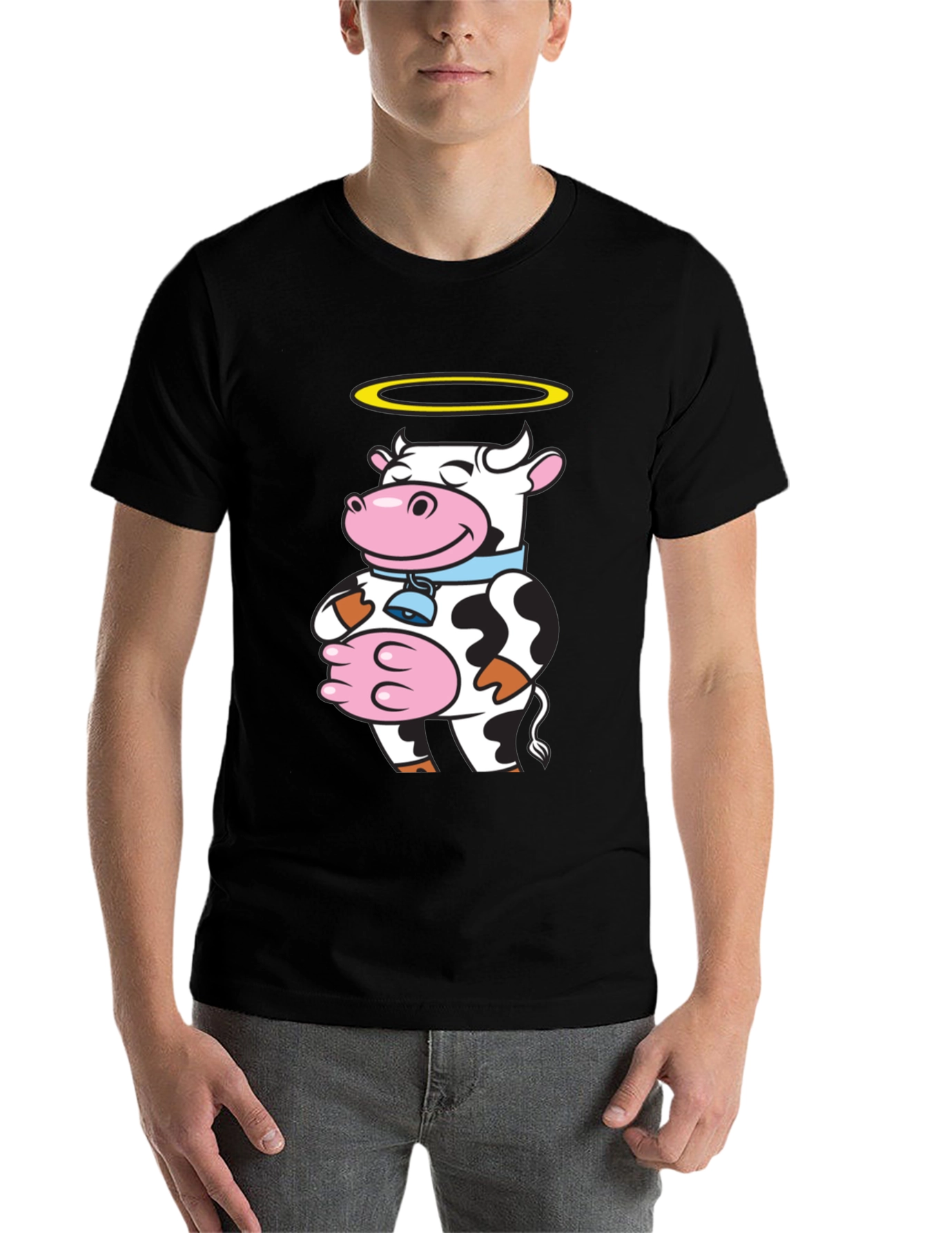 Black Holy Cow Graphic Tee - Unique Novelty Shirt view 7