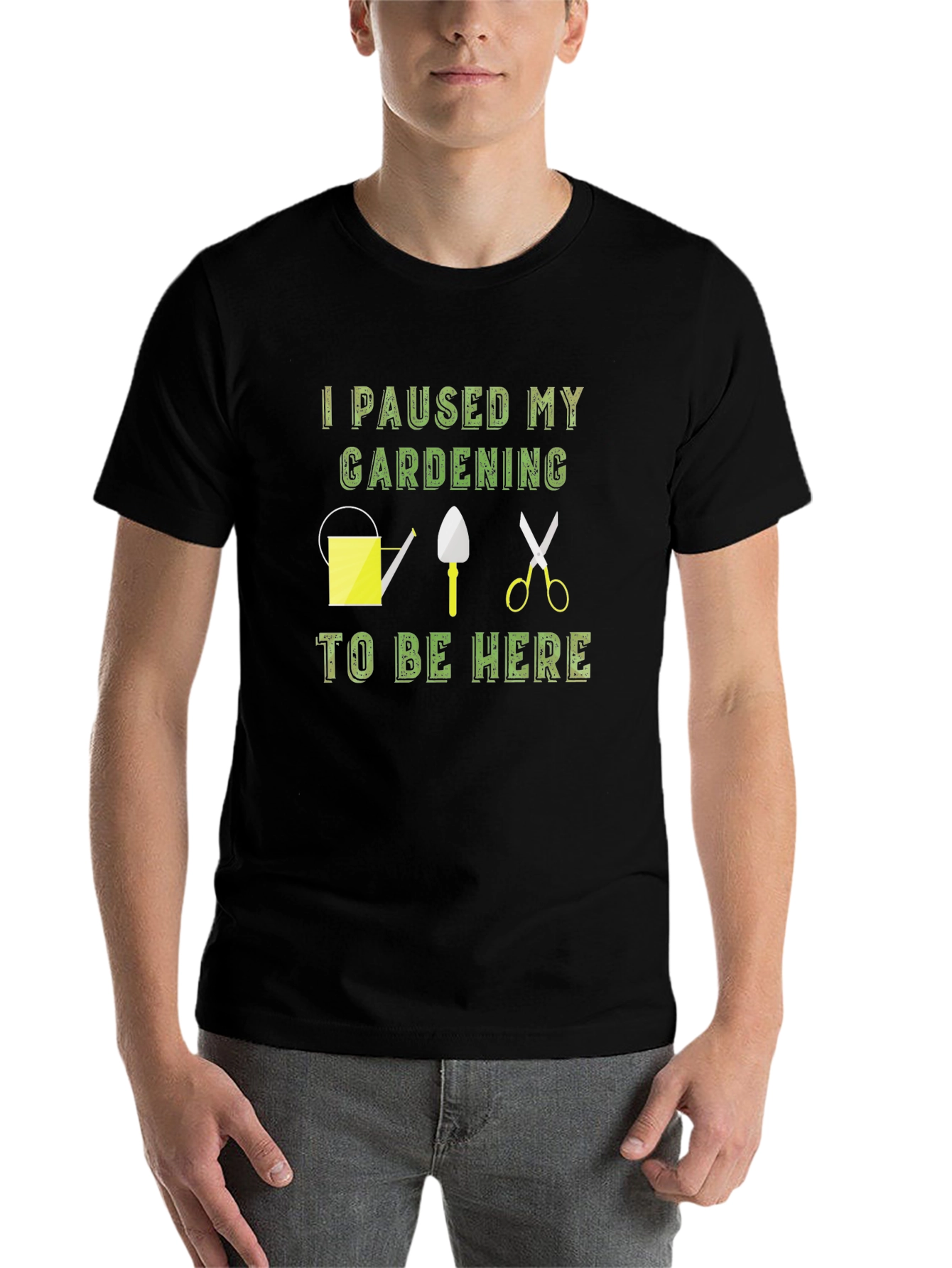 Black Gardening Pause T-Shirt - Funny Gardener Gift view 7